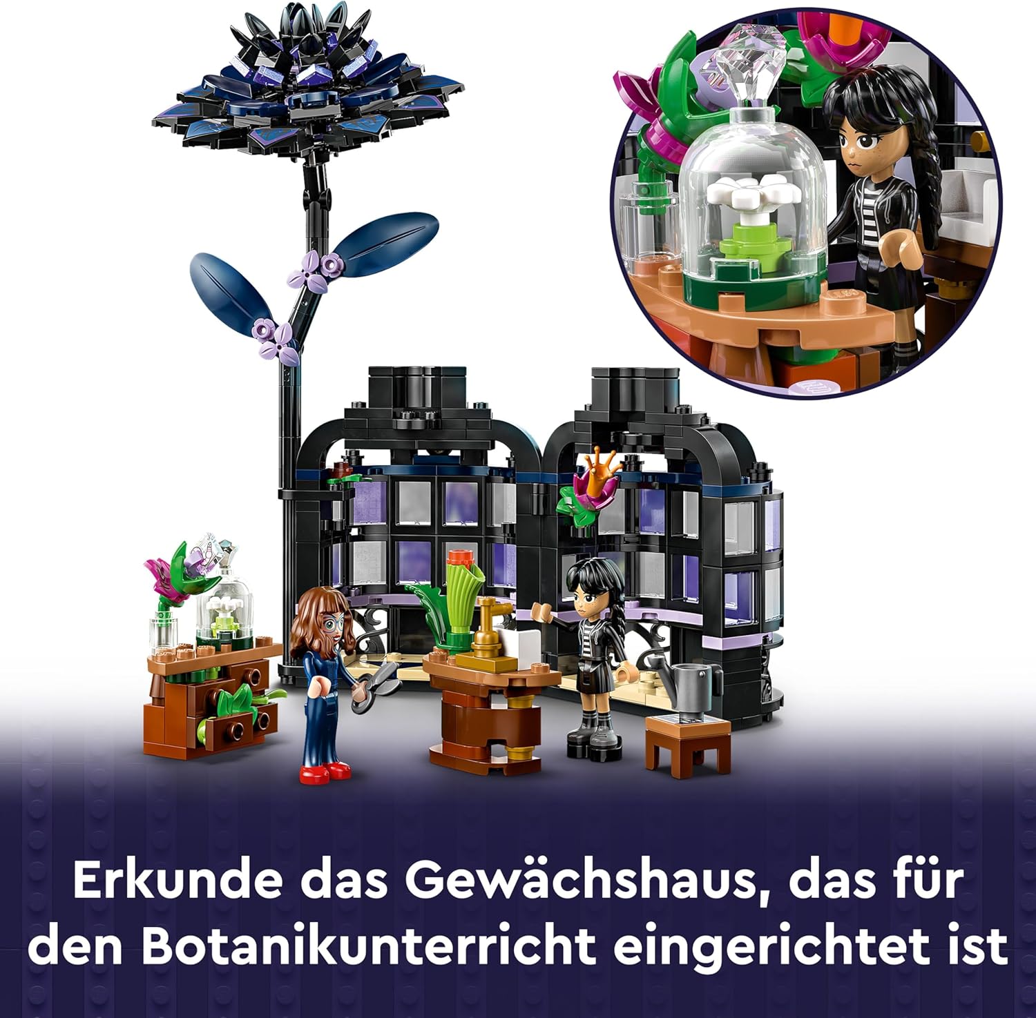 Detalle de LEGO Wednesday Schwarze Dahlie 76784 – Detektiv-Set zum Bauen und Ausstellen