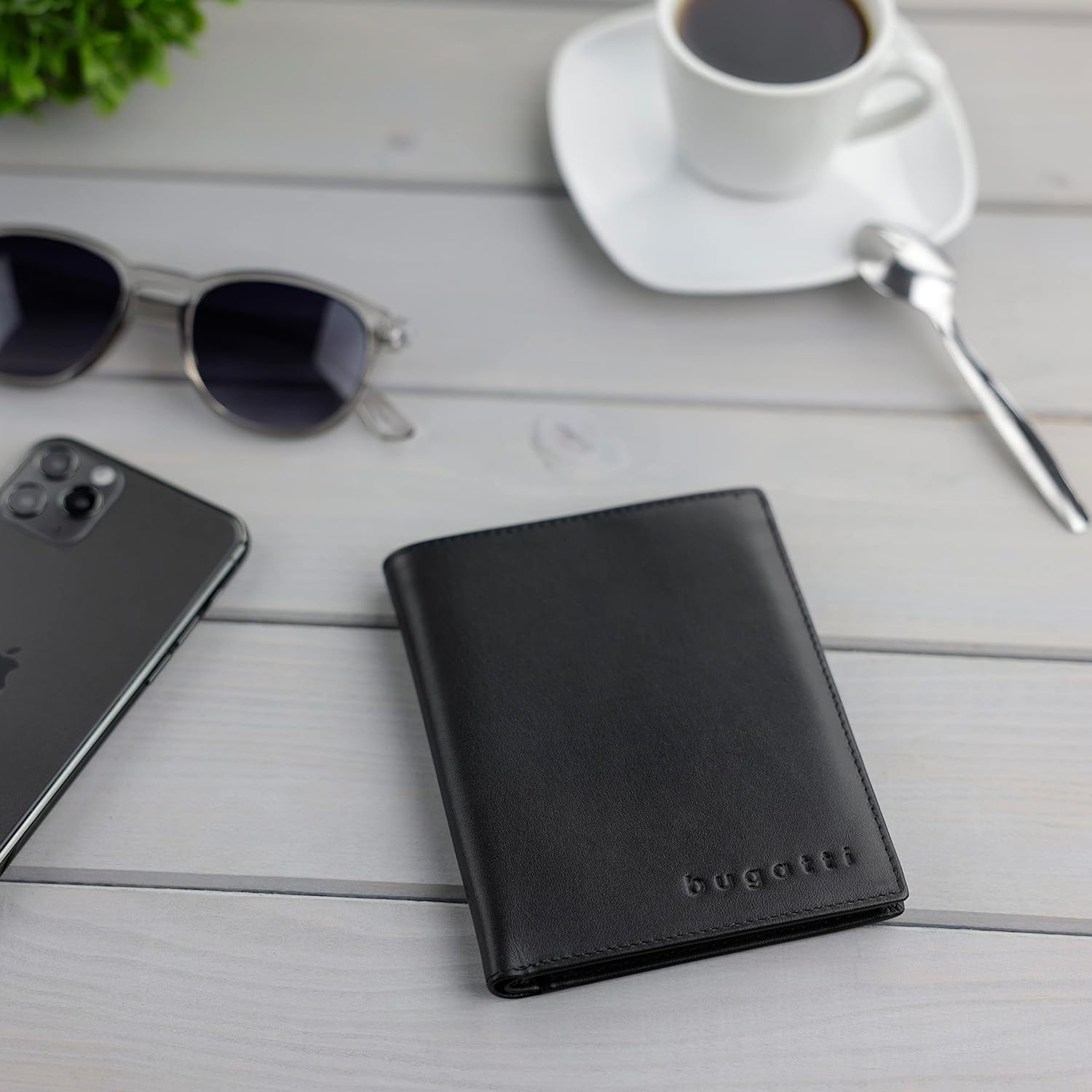 Thumbnail 5 de bugatti Super Slim – Portefeuille fin en cuir véritable avec protection RFID, Noir