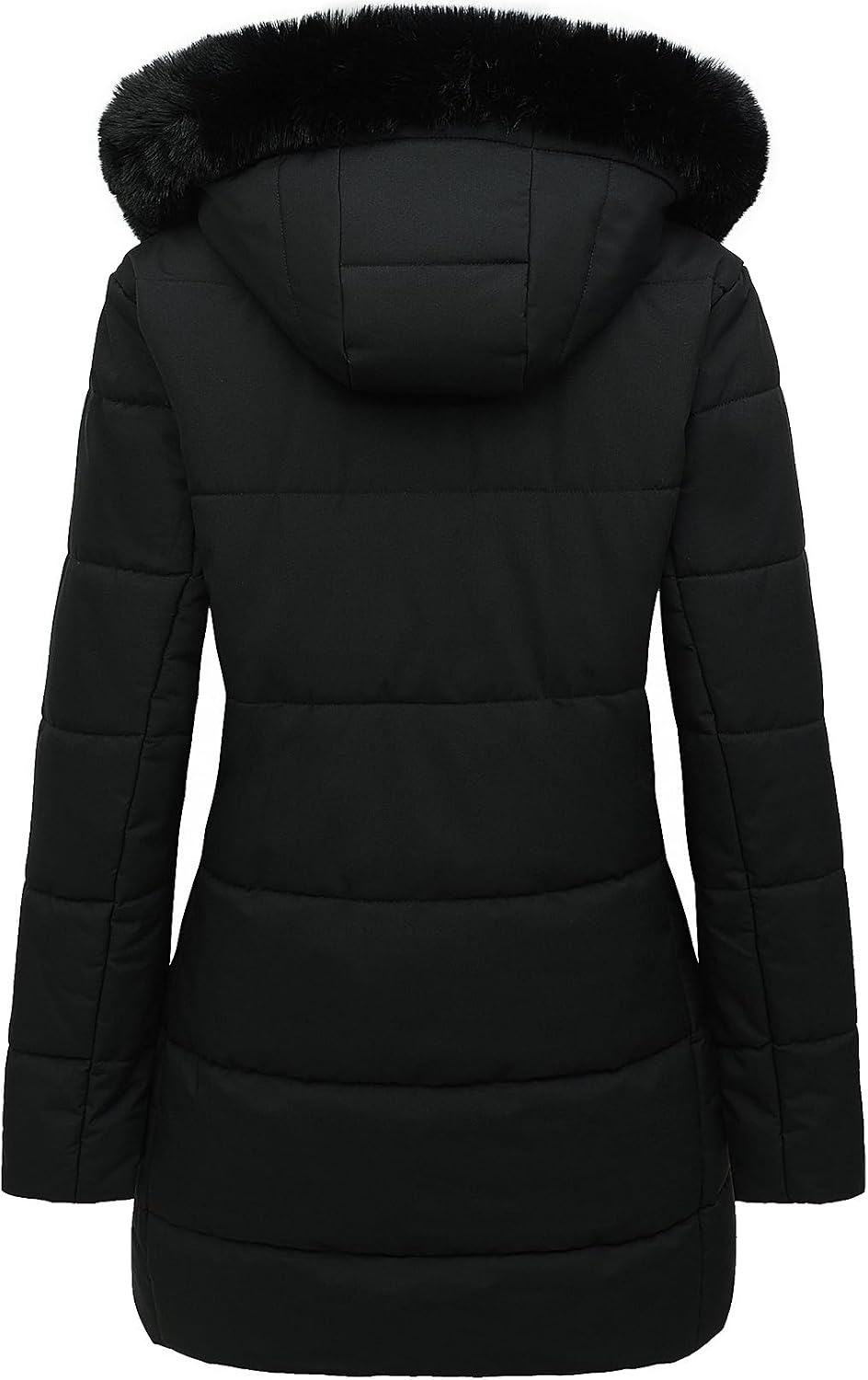 Detalle de MOERDENG Women's Long Winter Puffer Coat, Waterproof with Fleece Lining