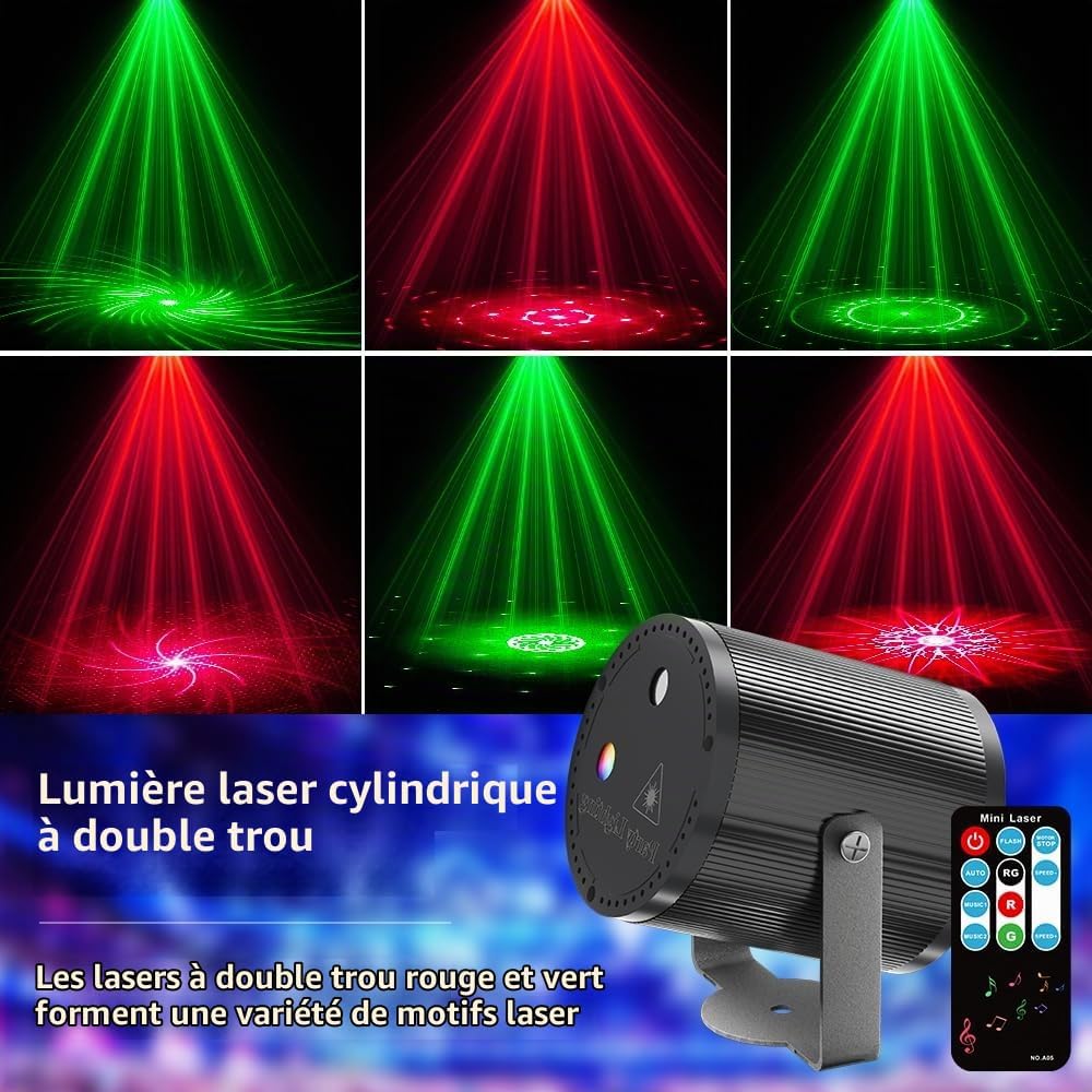 Detalle 2 de Mslitely EMS-036 LED-feestlamp met RGB- en patroonprojectie, afstandsbediening