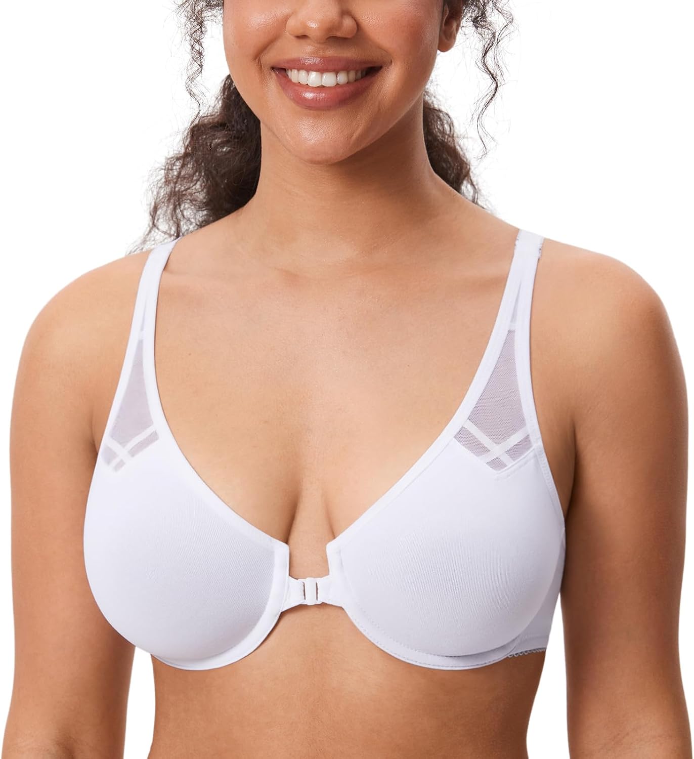 Detalle de DELIMIRA femme soutien-gorge à fermeture invisible devant, armatures et décolleté plongeant (grande taille)