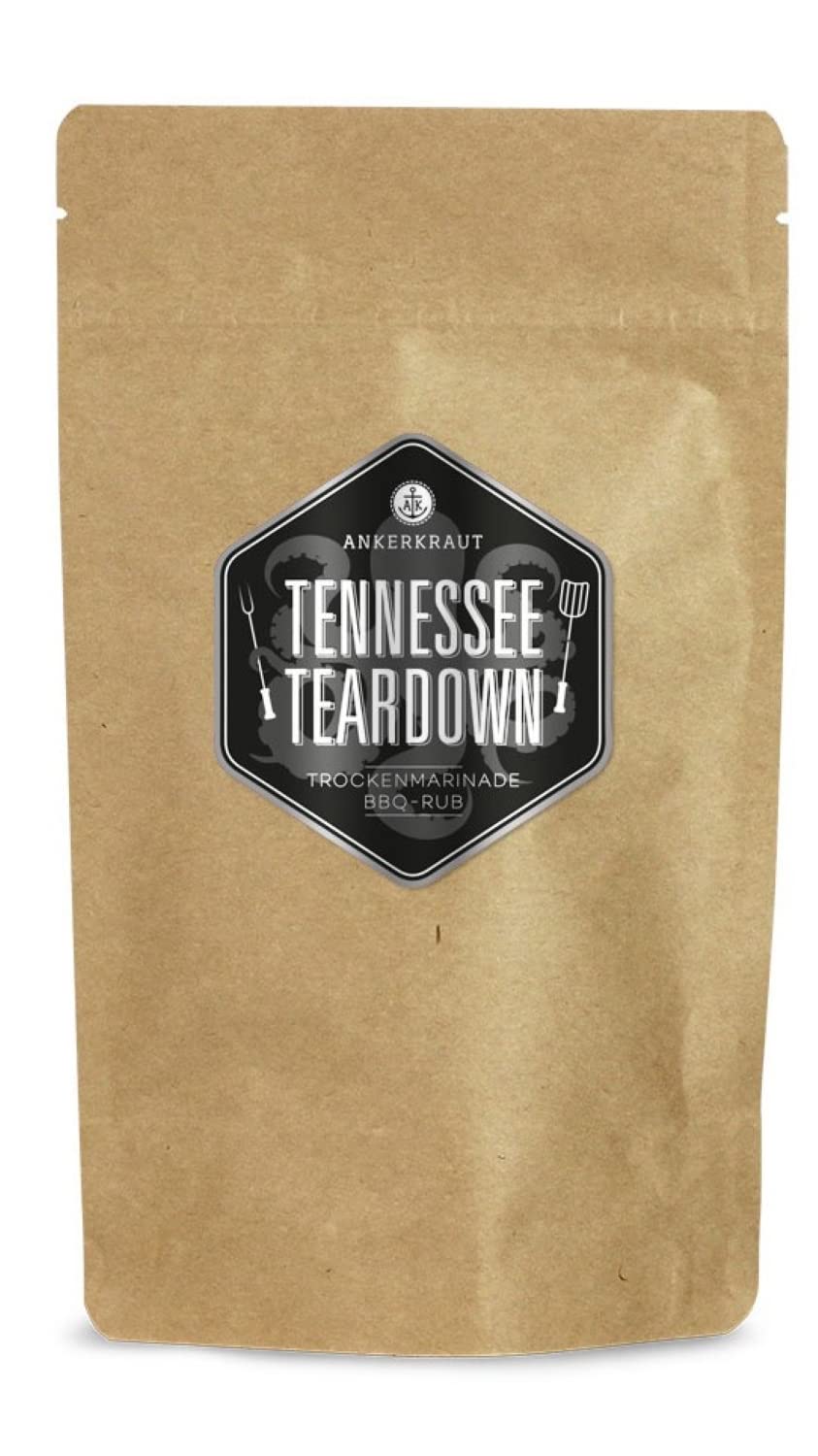 Detalle de Ankerkraut Tennessee Teardown BBQ Rub Gewürzmischung zum Grillen, Memphis Style, 200 g im Streuer