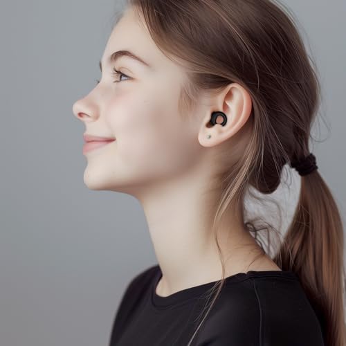 Detalle de HOYIO Ear Plugs for Noise Reduction – Super Soft, Reusable Silicone Hearing Protection (27dB, 8 Tips in XS–L, Black)