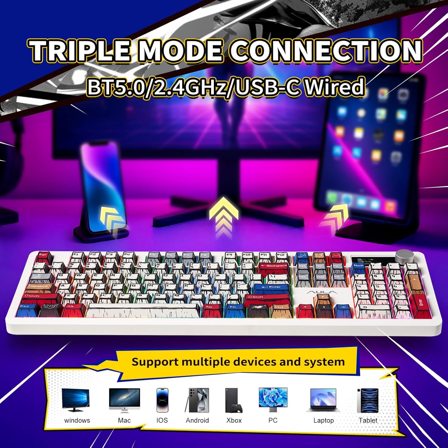 Thumbnail 2 de AULA F106 PRO Wireless Mechanical Keyboard 8000mAh ⌨