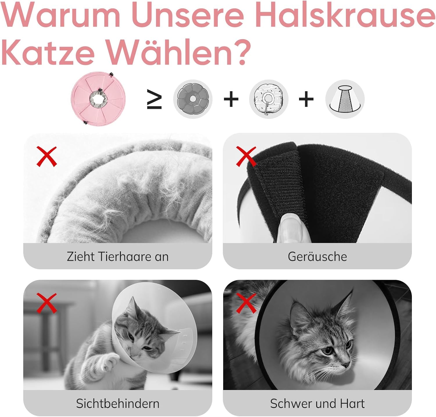 Thumbnail 2 de Supet Weiche Halskrause für Katzen – verstellbar, rosa Blume, Größe M