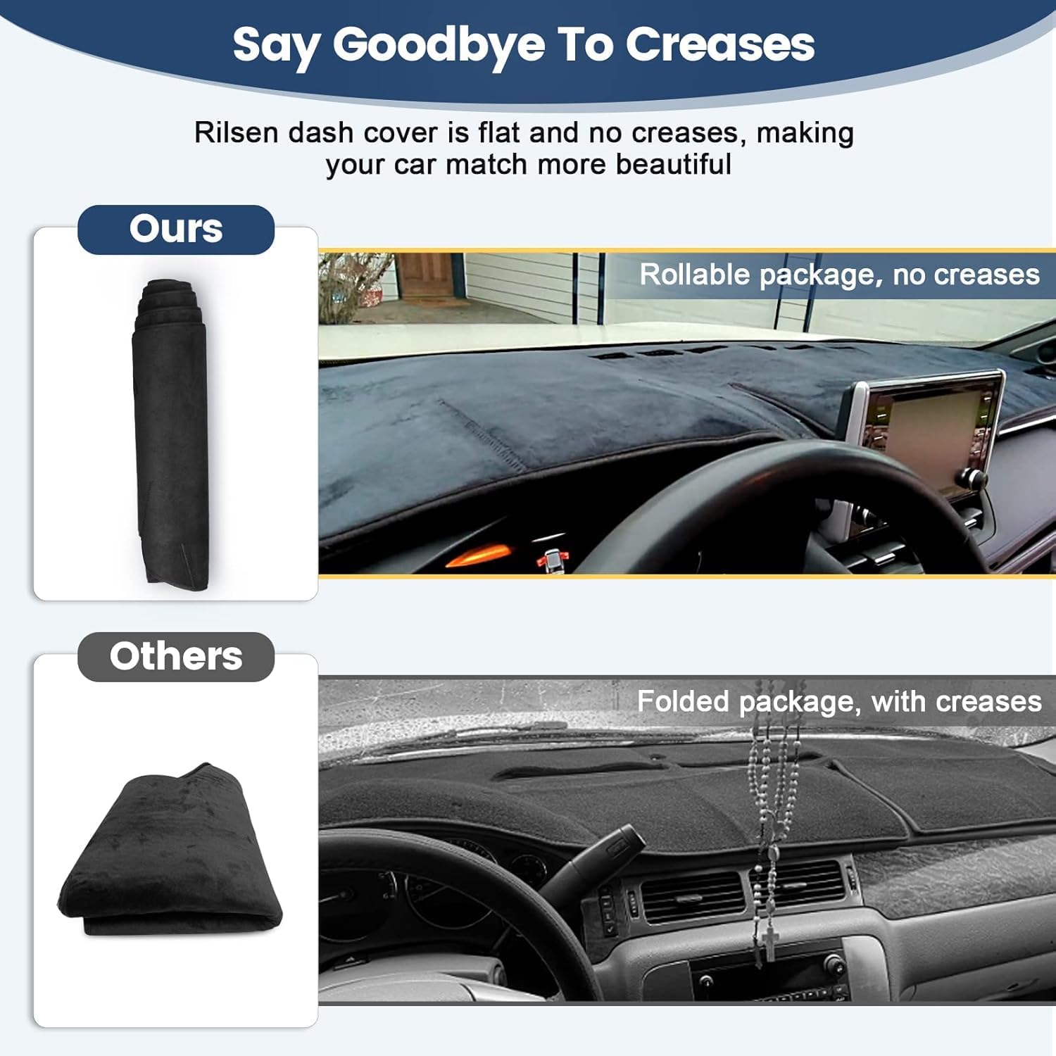 Thumbnail 4 de Rilsen Dash Cover for 2013-2020 Ford Fusion — Flannel Nonslip Dashboard Mat