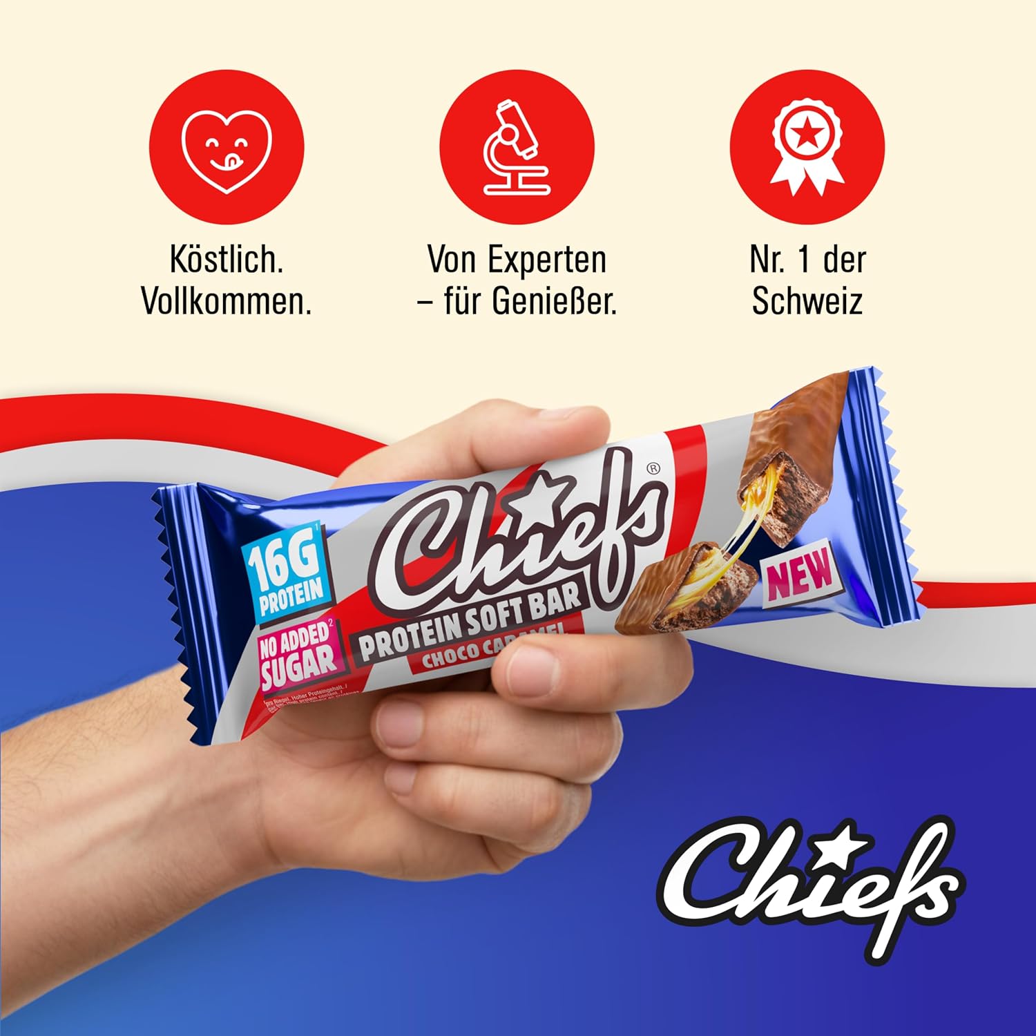 Detalle 2 de CHIEFS Soft Protein Riegel 16 g Eiweiß