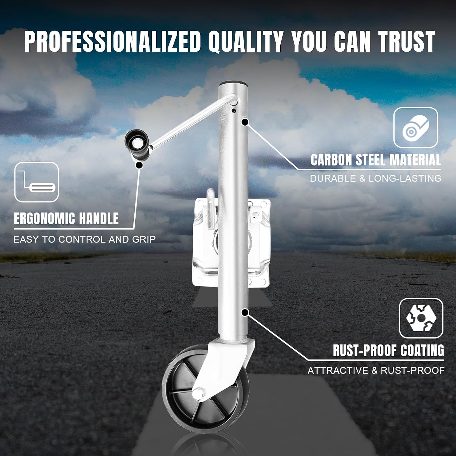 Thumbnail 3 de Torin ATR39001B 1000 lb Trailer Jack 10" lift 🛻
