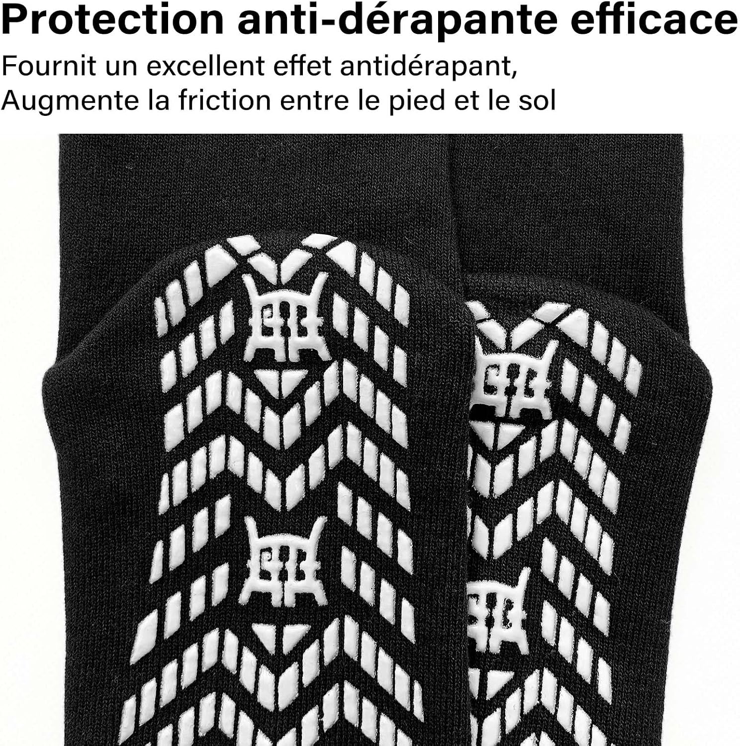 Detalle de PUTUO Sport – Lot de 4 paires de chaussettes anti-dérapantes homme en coton