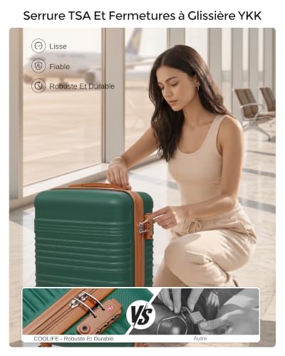 Detalle de COOLIFE Ryanair + EasyJet Cabine Pack: Valise Cabine 55x35x20 cm et 40x30x20 cm