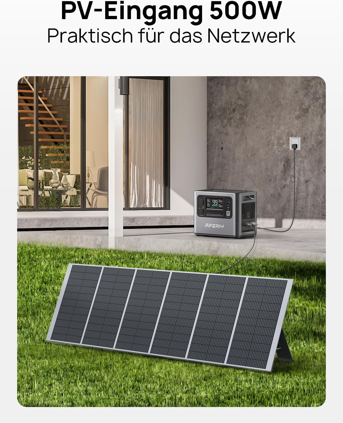Thumbnail 2 de AFERIY Solar Generator 2400W mit 200W Solarmodul, 2048Wh LiFePO4 Powerstation (IP65) – für Camping, Reisen & Stromausfälle
