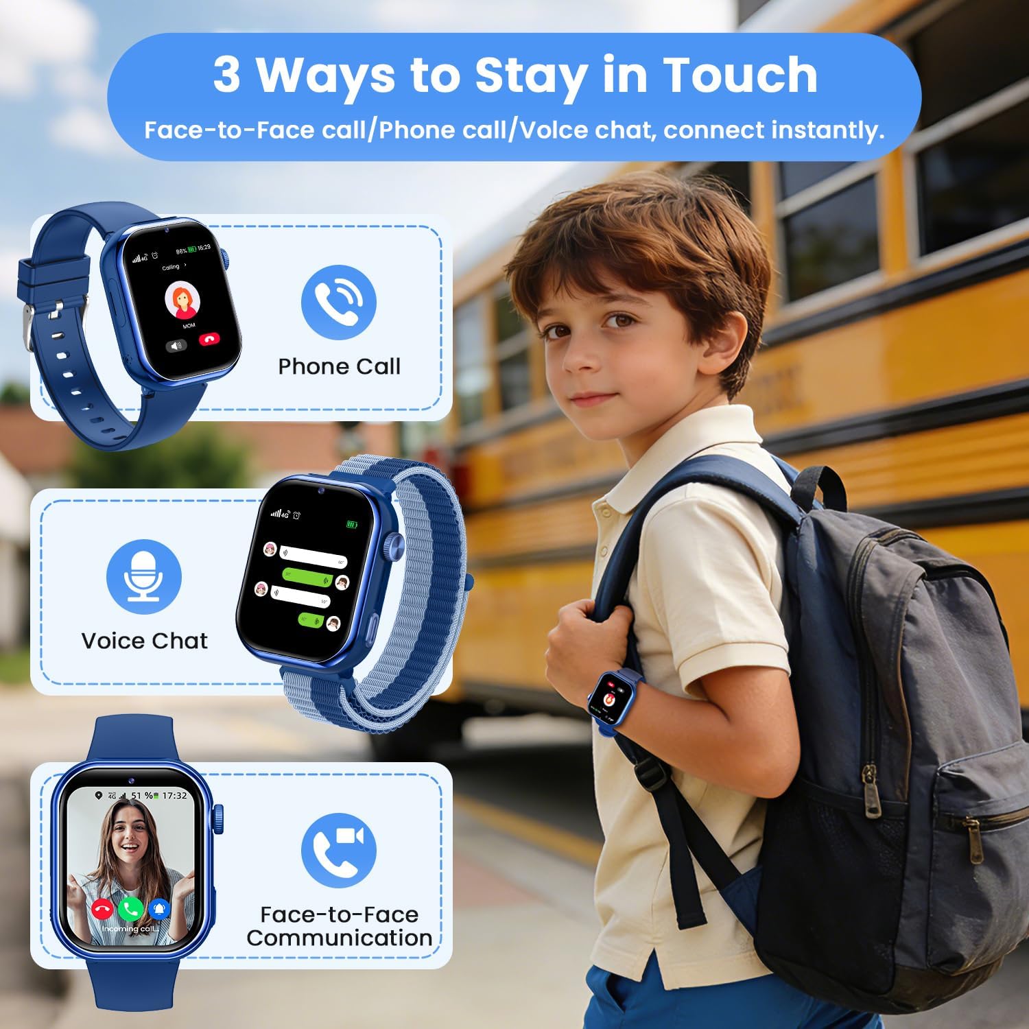 Thumbnail 1 de BANLVS 4G Smartwatch Bambini: GPS, videochiamate, SOS e modalità scuola