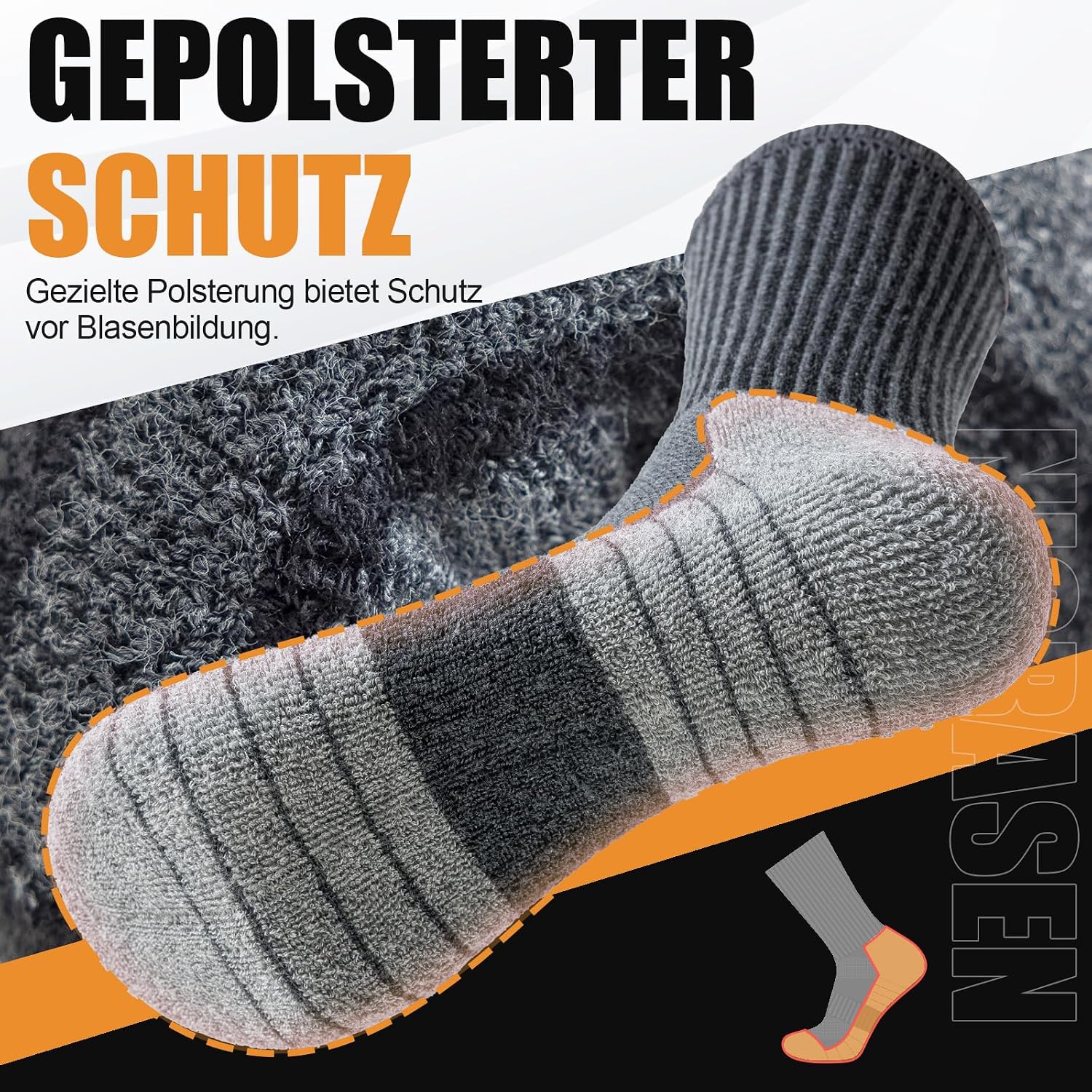 Detalle 2 de Niorasen Socken Wandersocken 6 Paar
