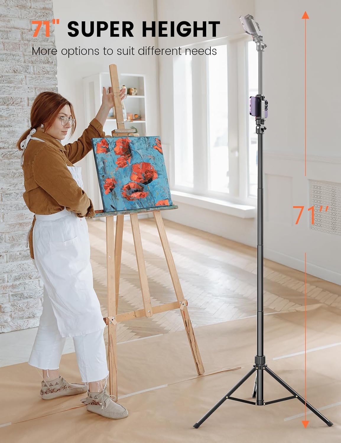 Thumbnail 1 de Pnitri 71" Phone Tripod Stand 180cm