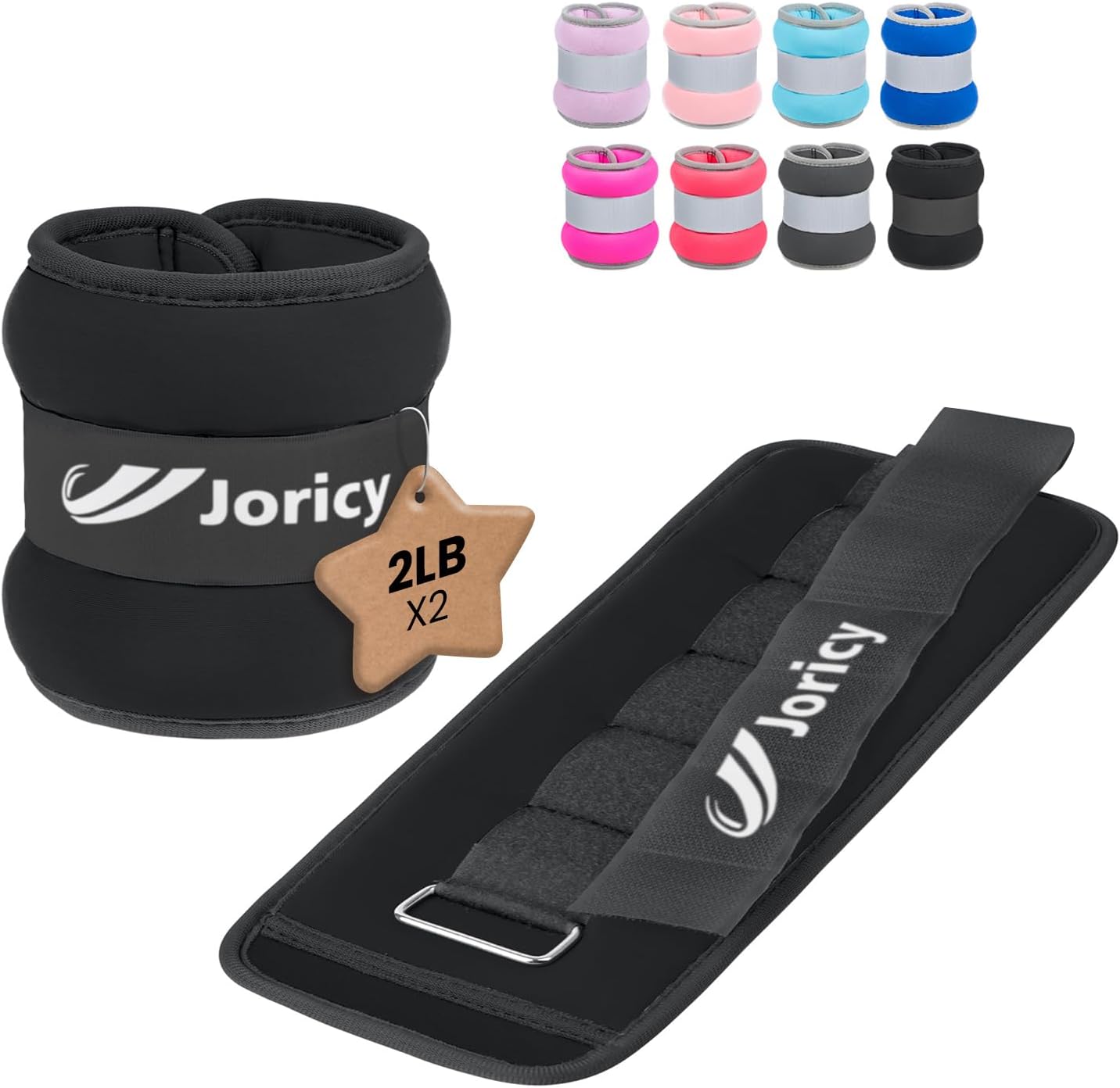 Detalle de JORICY ankleweight001-4LBblack Ankle Weights, 2 lb Each, 4 lb Pair