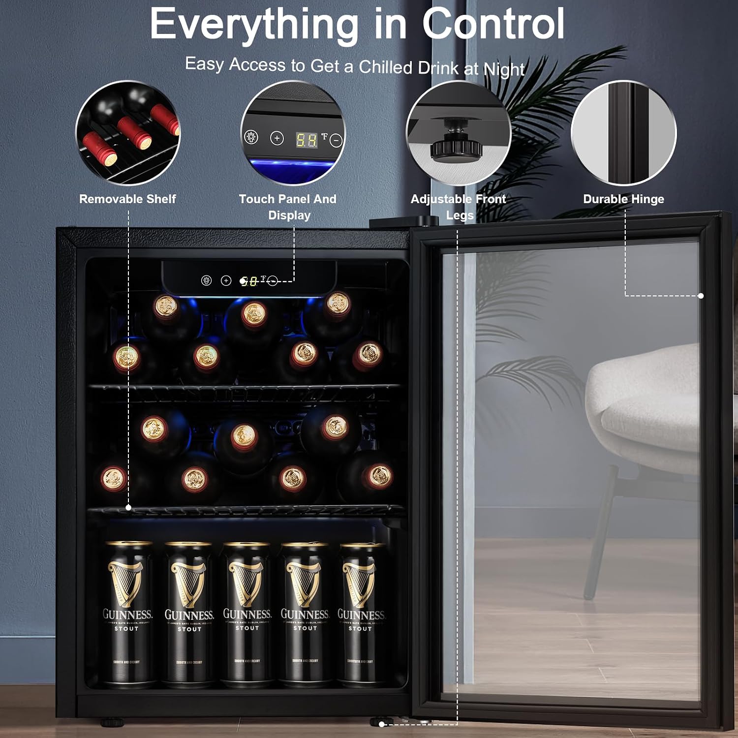 Detalle 2 de Antarctic Star JC-48UEL-F Beverage Refrigerator, 1.7 Cu. Ft., Digital Control
