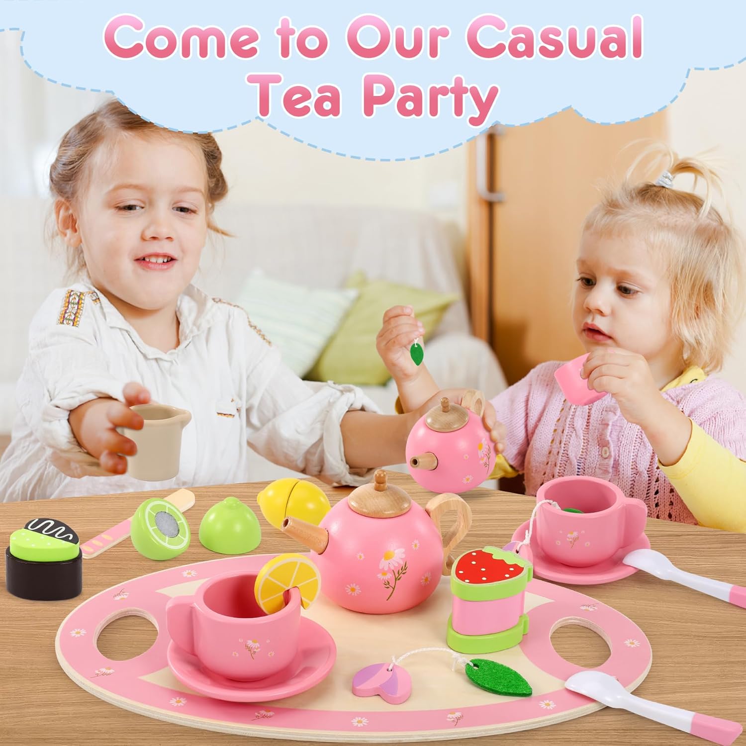 Thumbnail 5 de Seagoal Wooden Tea Set for Toddlers 🍽