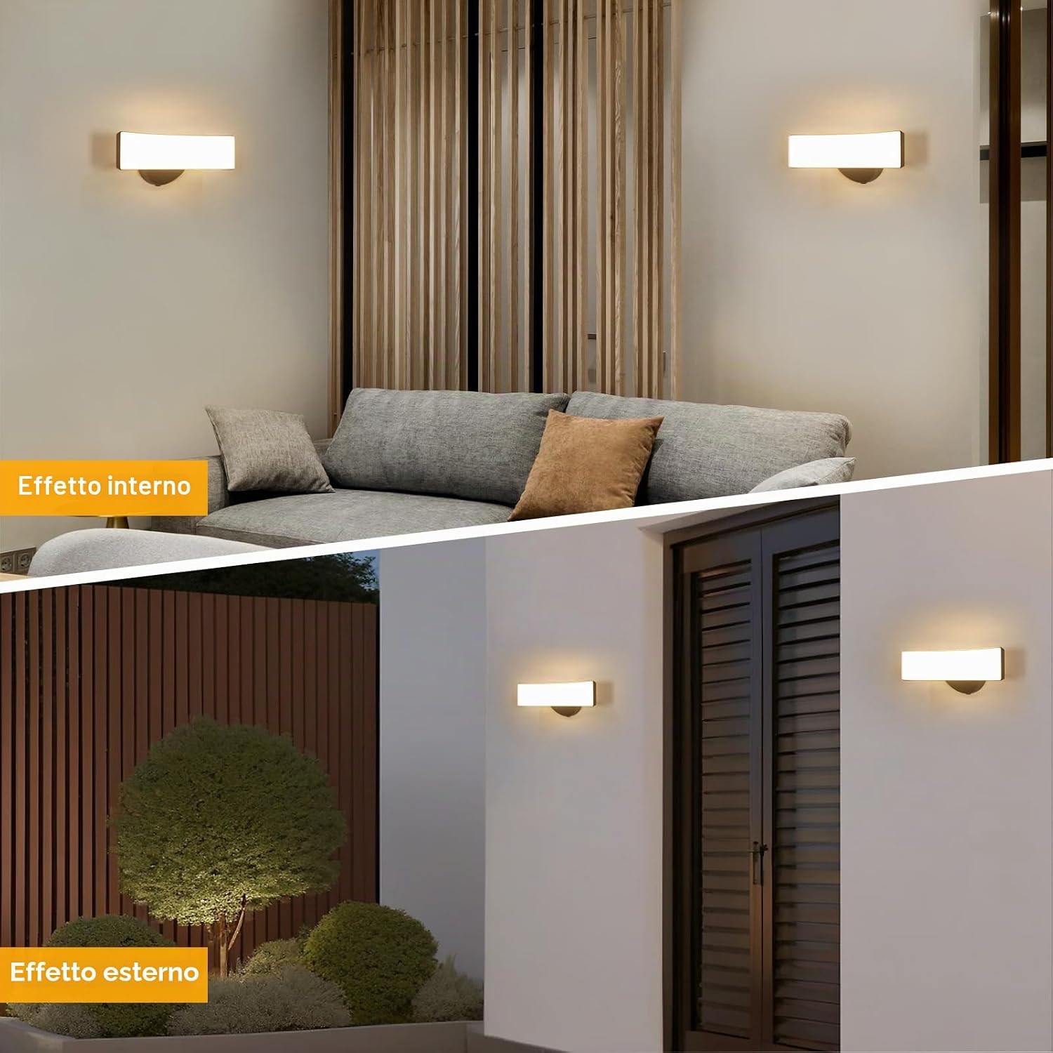 Detalle de Comely lampada da parete esterna, nero, LED 17W, IP65, 3000K – luce calda per giardino e ingresso