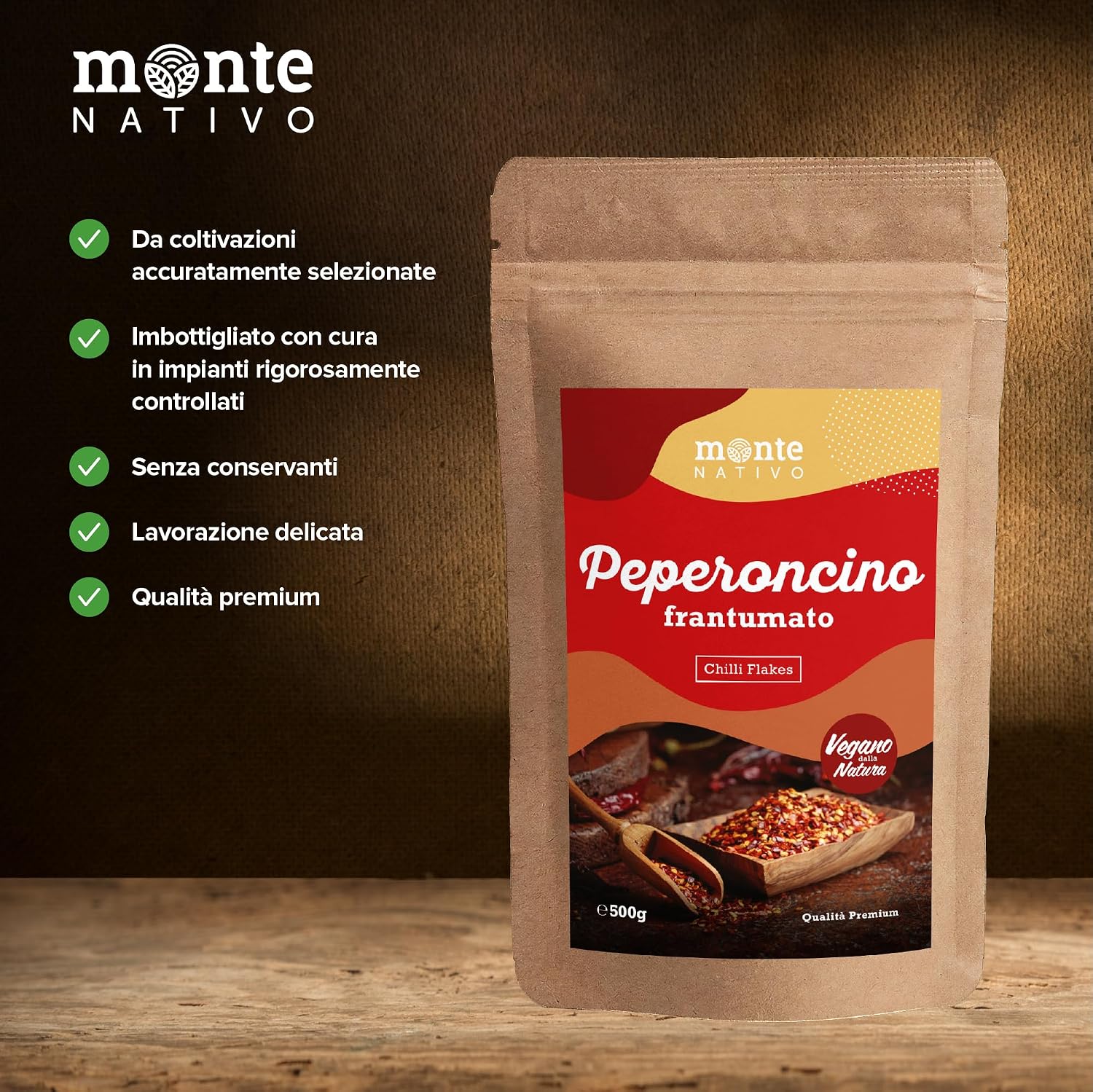Detalle de Fiocchi di peperoncino Monte Nativo (500 g) – peperoncino in fiocchi, speziato e versatile