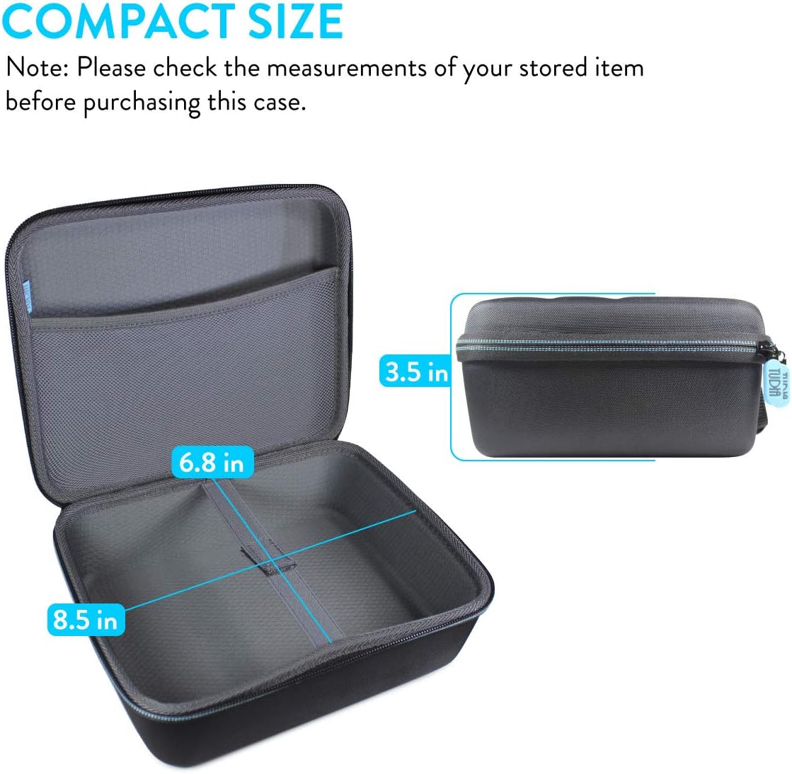 Detalle de TUDIA TD-EV5119-3 EVA Mini Projector Case with Zippered Mesh Pocket