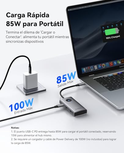 Thumbnail 4 de ORICO Docking Station 6 en 1 con USB-C: HDMI 4K, PD 100W y 4 puertos USB 3.0