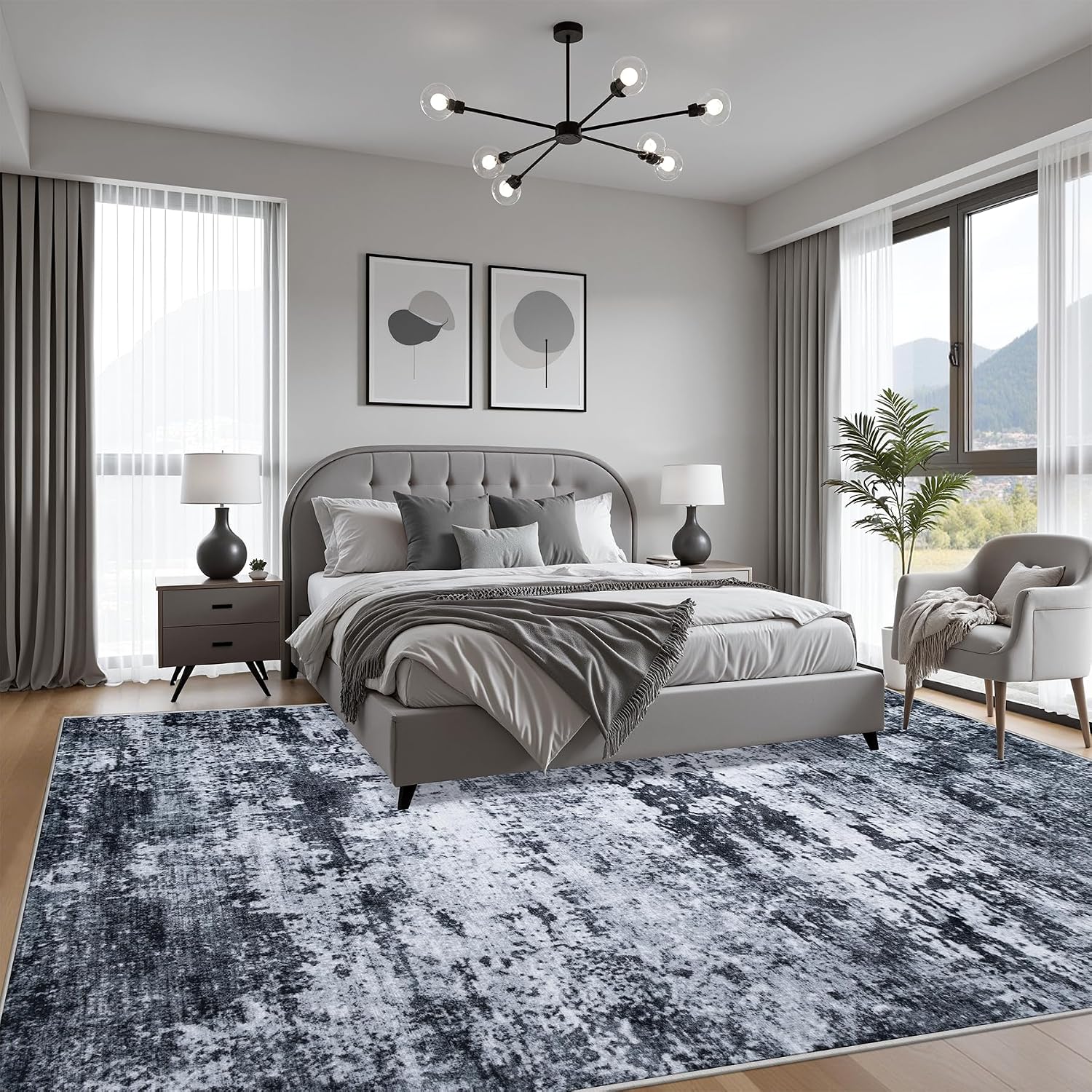 Detalle de 5x7 Washable Modern Abstract Area Rug
