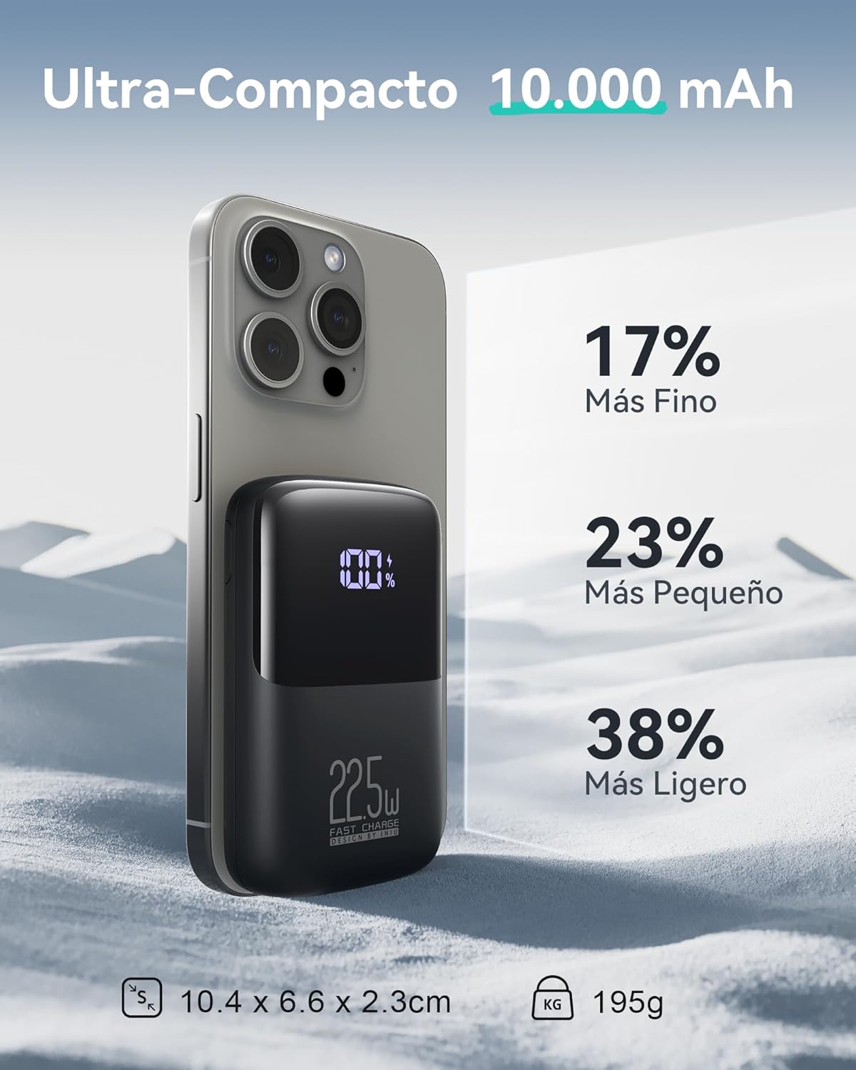 Detalle 2 de INIU Power Bank Mini 10000mAh 22.5W