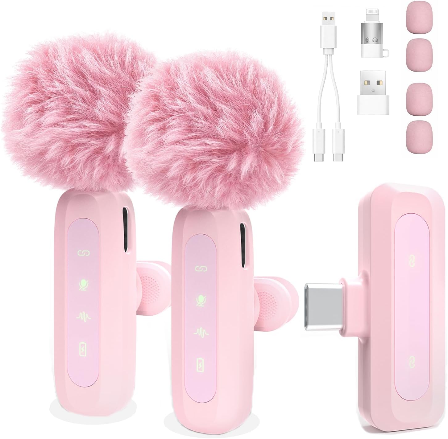 Detalle de Mini kabelloses Lavalier-Mikrofon für Android und iPhone – Clip-On Mikrofon mit Rauschunterdrückung (2,4-GHz, bis 200 m)