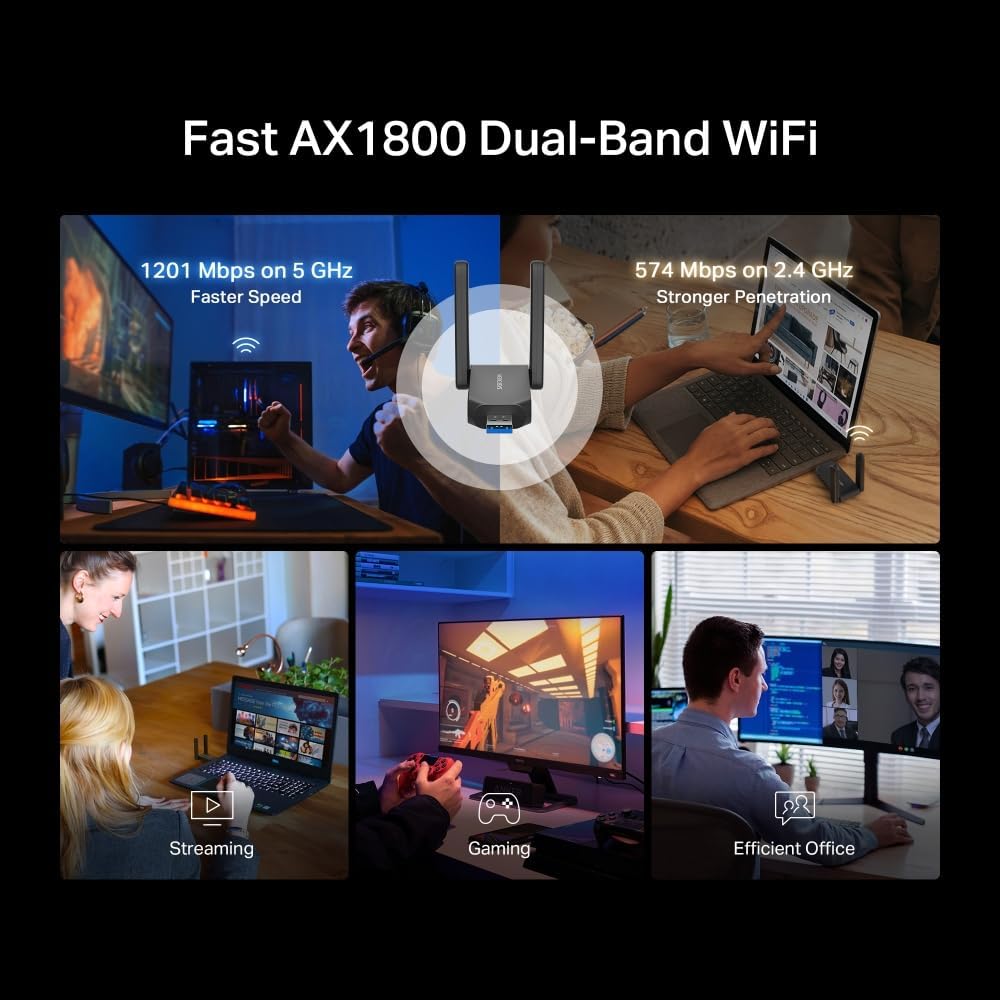 Thumbnail 2 de NEW MERCUSYS MA72XH AX1800 USB WiFi Dongle for PC