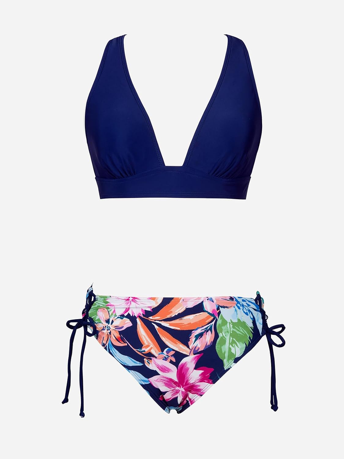Thumbnail 4 de CUPSHE Damen Bikini Set mit V-Ausschnitt und Schnürung (Triangle Top, Crossback, Low Waist)