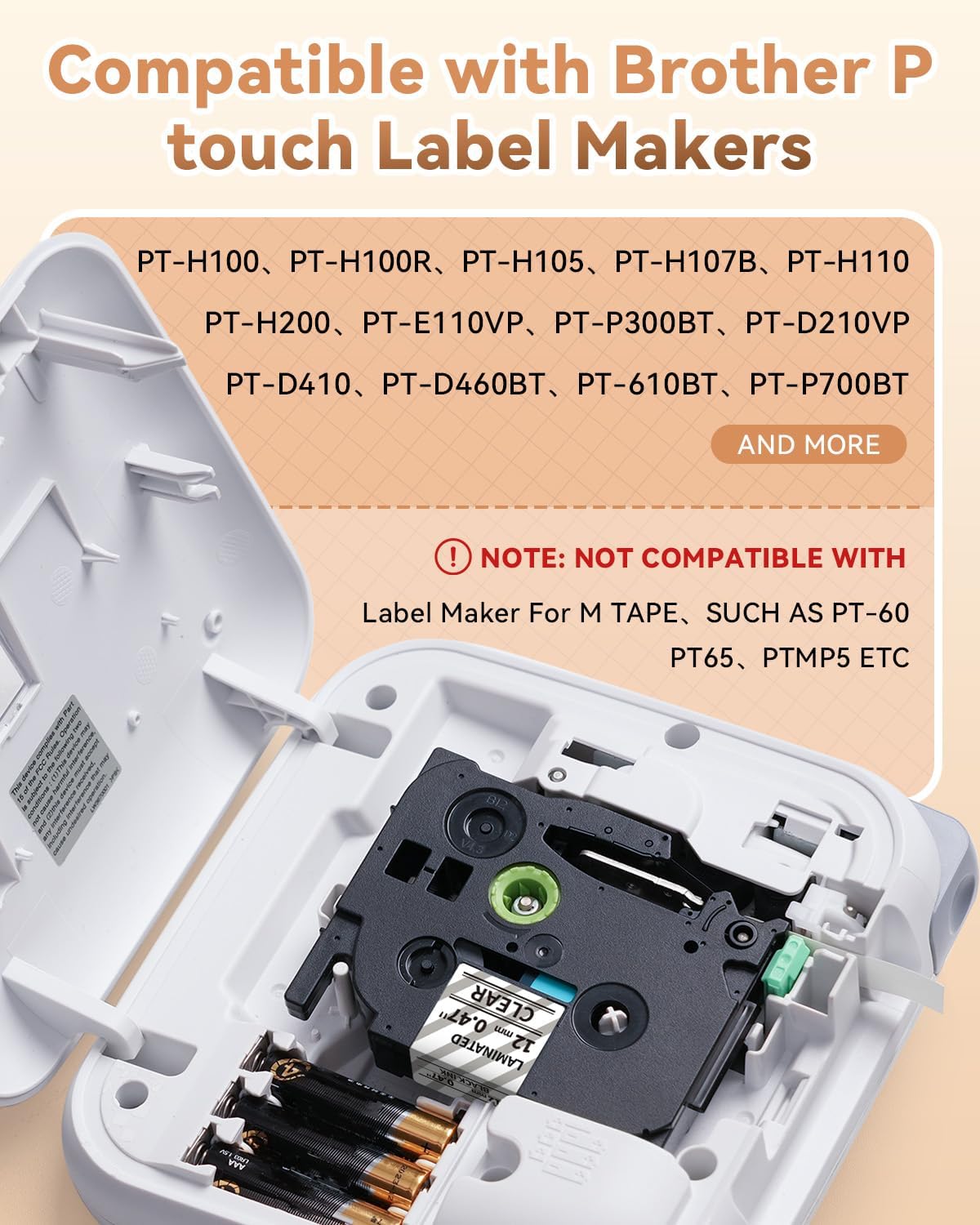 Detalle 2 de TZe-131 12 mm Transparentes Band von Upwinning