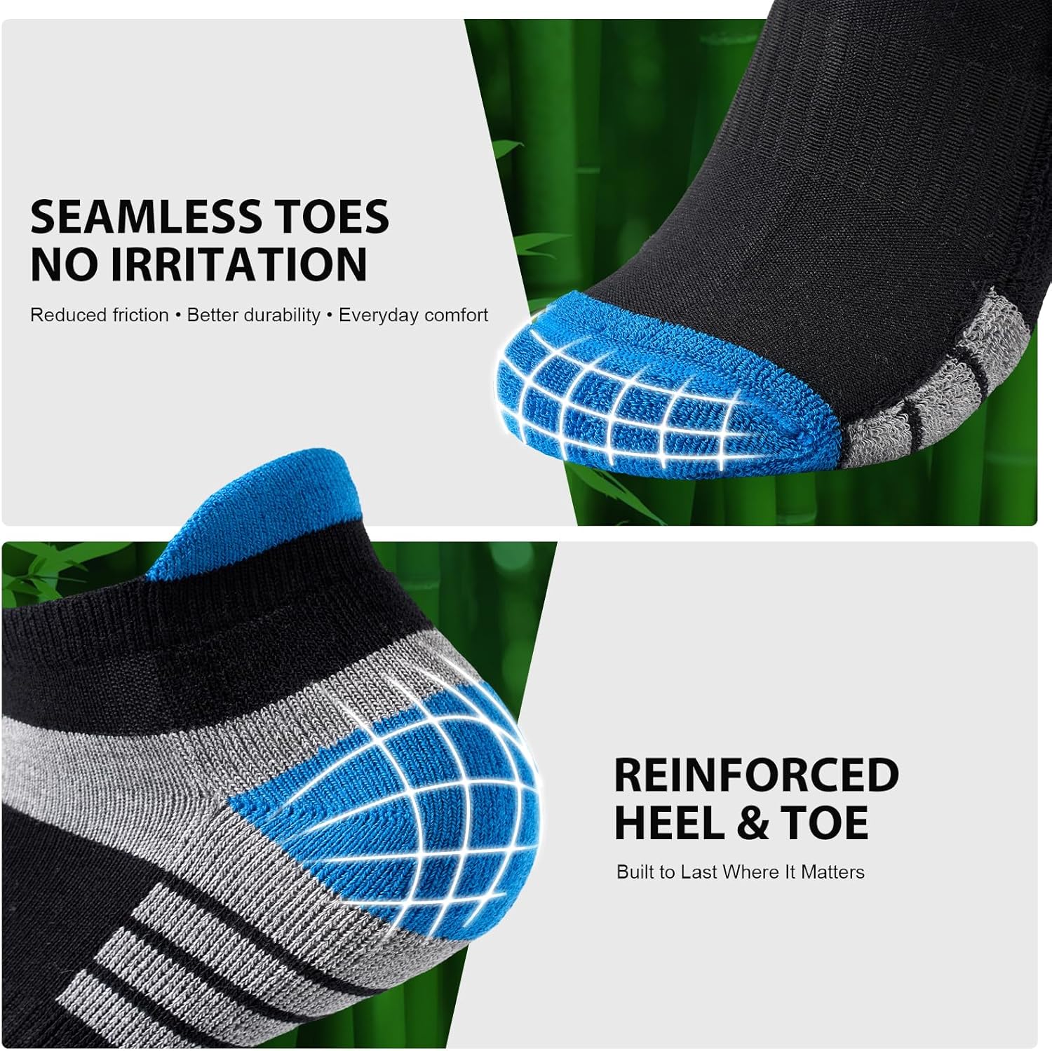 Thumbnail 4 de Stoeury Bamboo Trainer Socks for Men & Women – Breathable, Cushioned & Seamless Toe (6 Pairs)