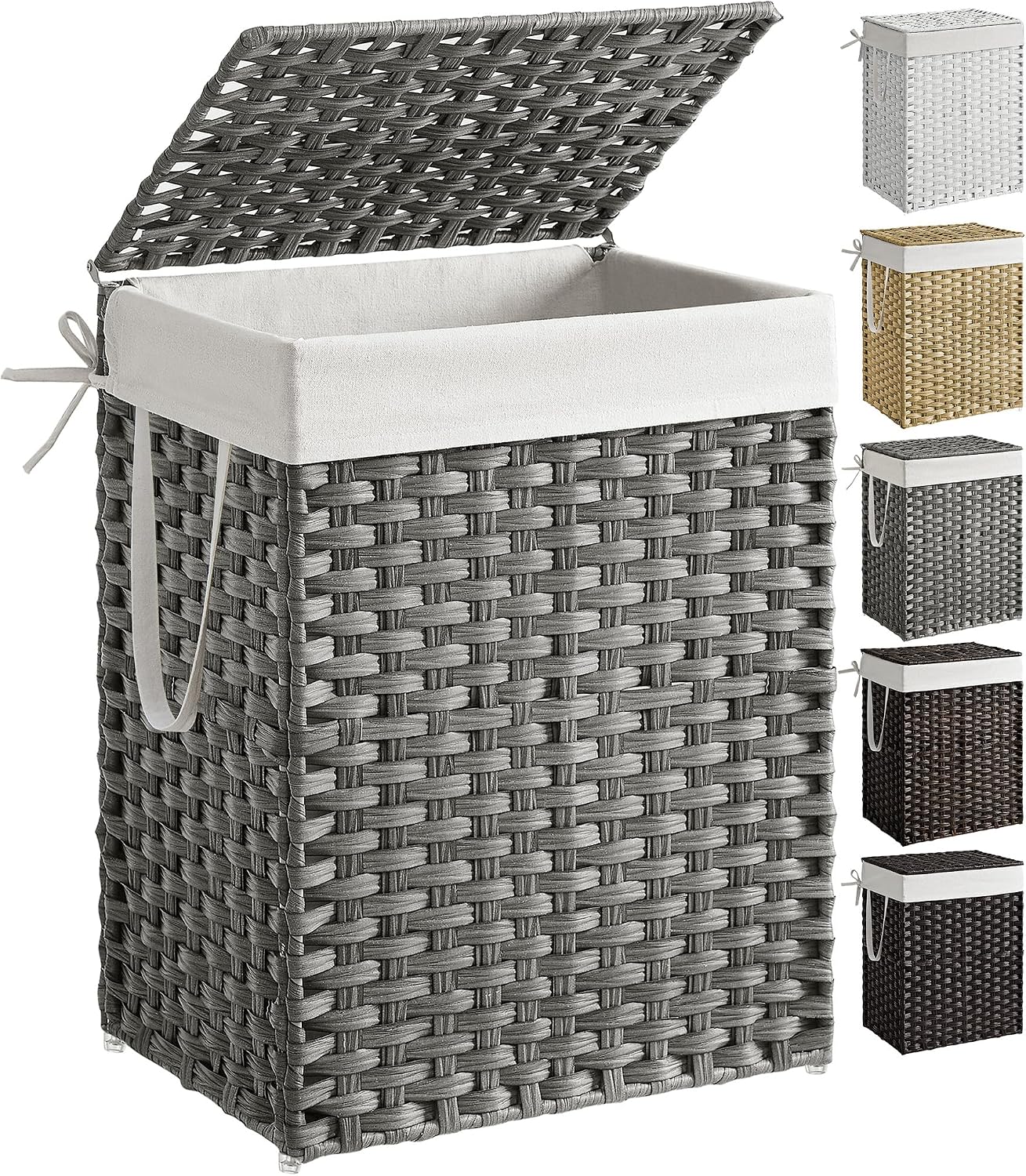 Detalle de SONGMICS Cestino portaoggetti 90 L con coperchio