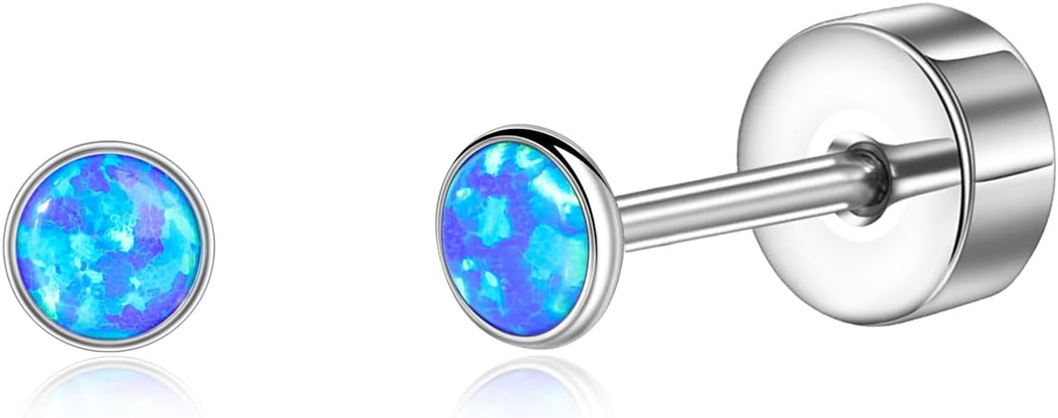 Thumbnail 5 de Titan Ohrringe Hypoallergen G23 – Schraubverschluss, 4–5 mm, mit Zirkonia