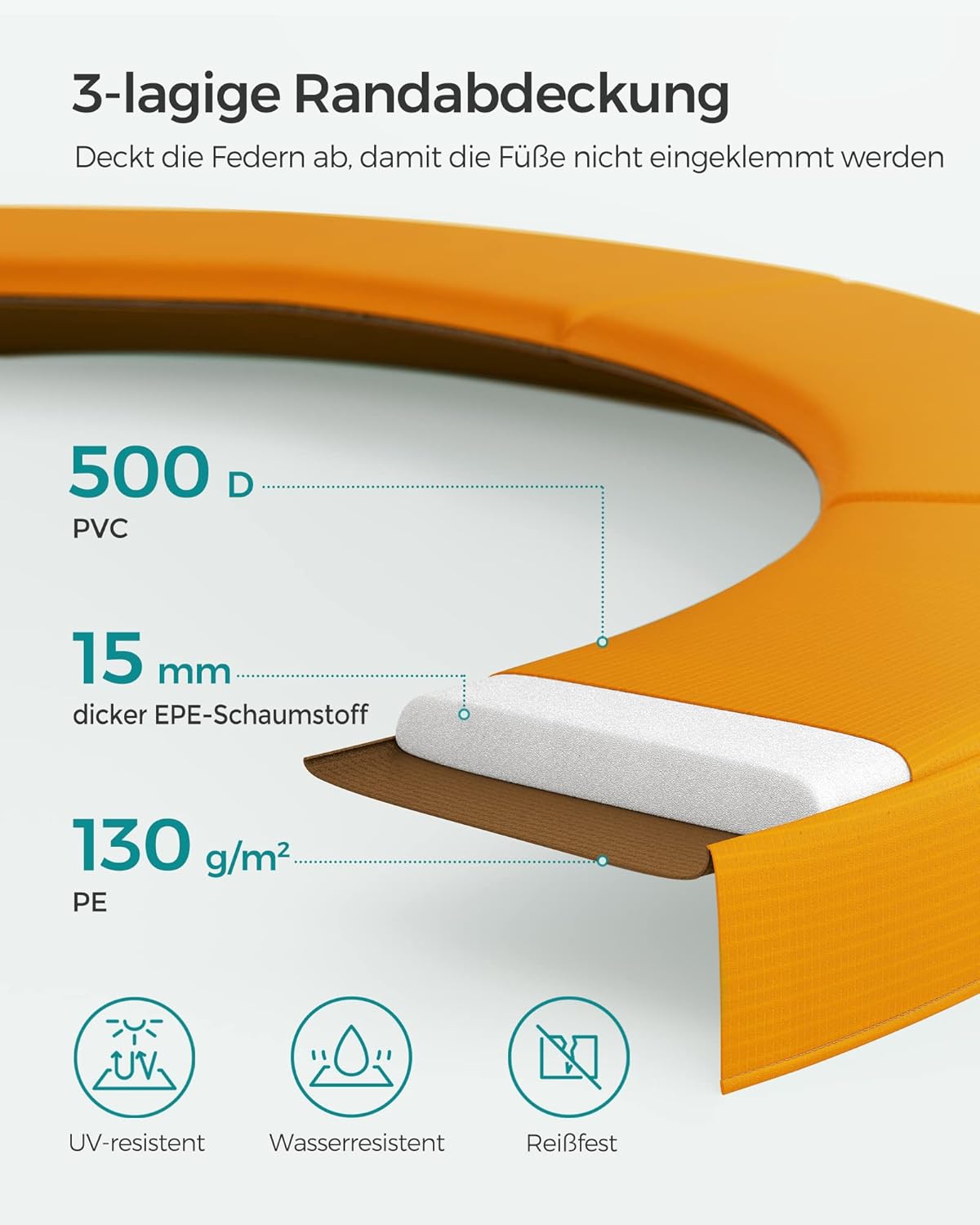 Thumbnail 5 de SONGMICS Trampolin für Kinder mit Sicherheitsnetz, Sicherheitskissen, Leiter und Stahlrahmen (366 cm)