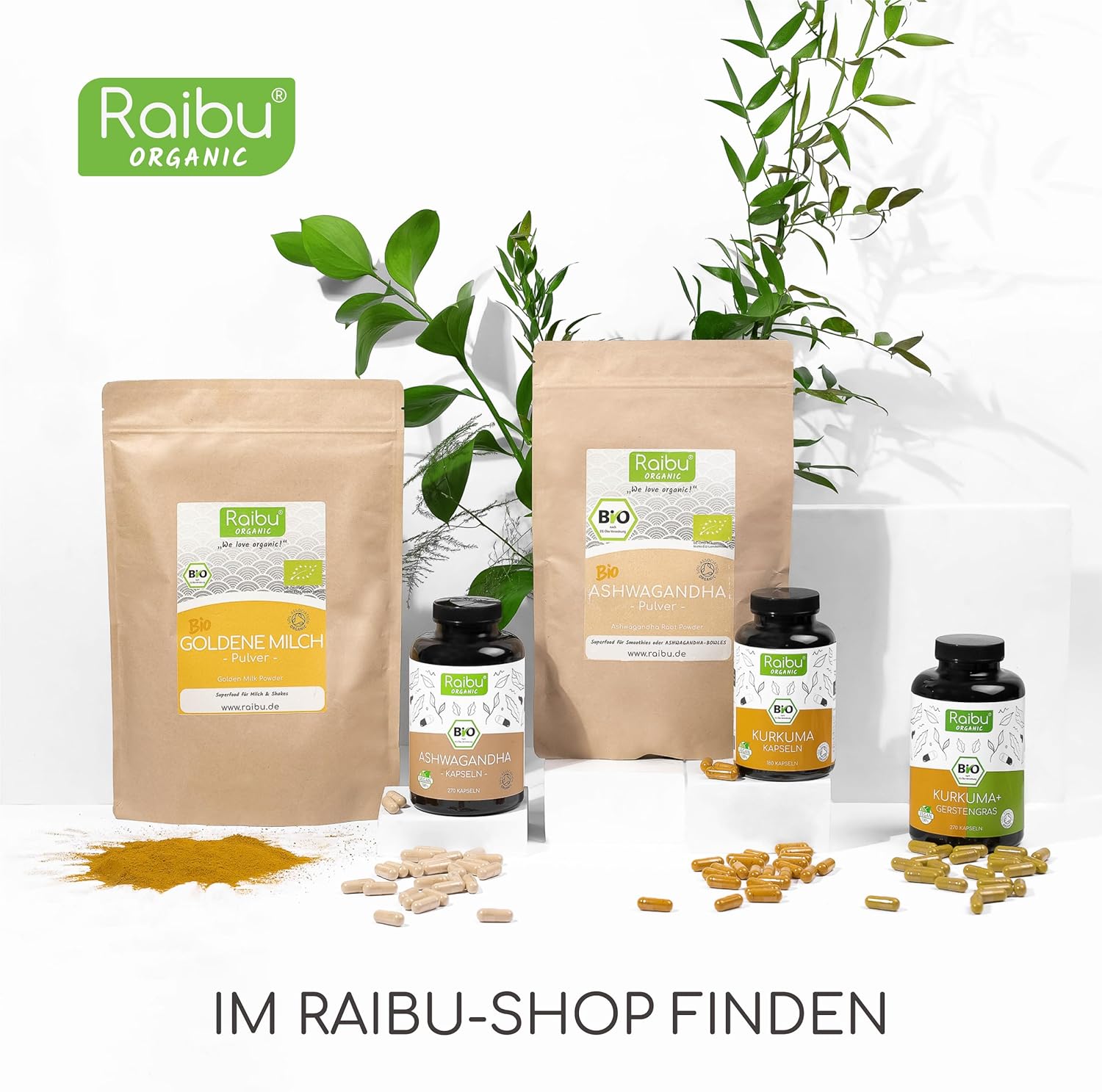 Detalle de Raibu Bio Ashwagandha Pulver 250 g – 100% Wurzel, Bio & aus Deutschland