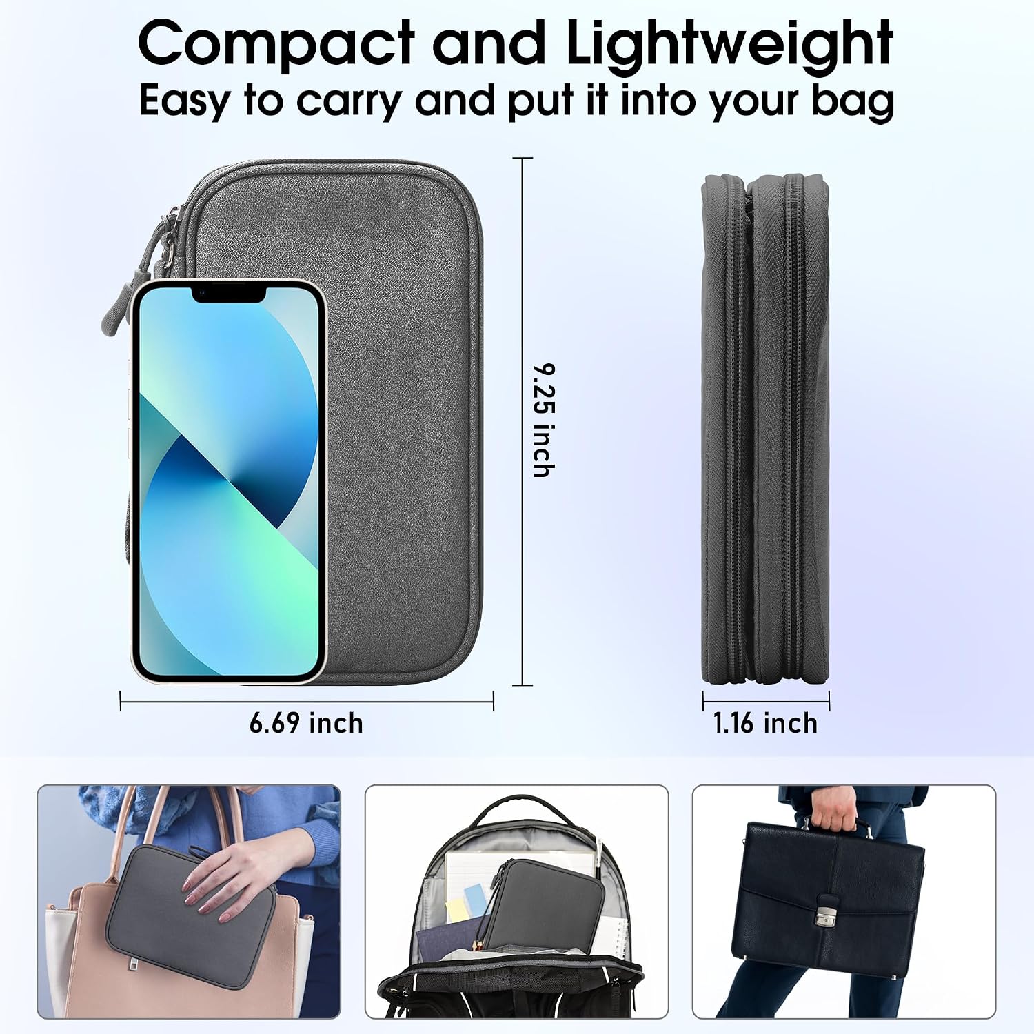 Thumbnail 1 de Arae Electronic Accessories Organizer Travel Cable Bag (Large) – Dark Grey