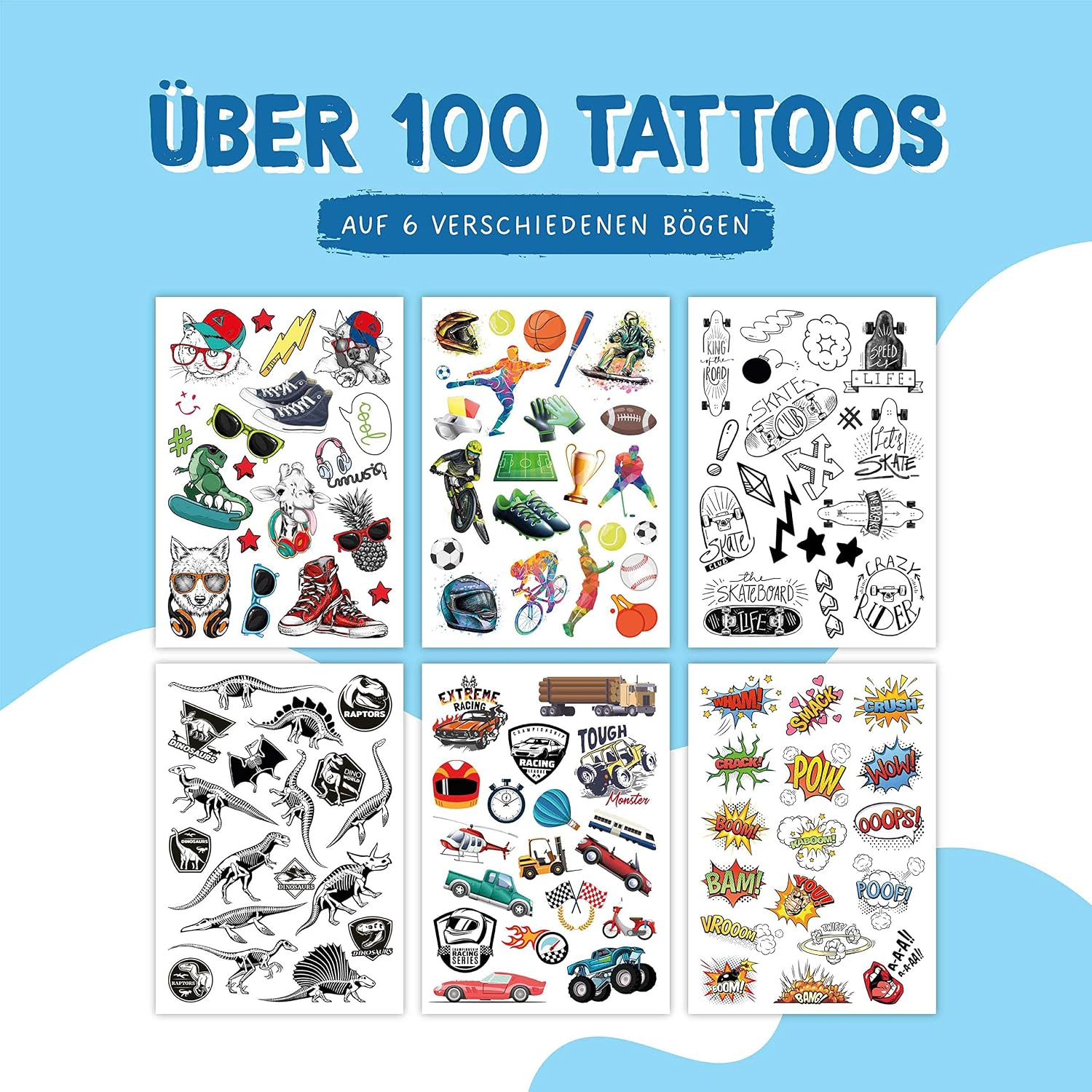 Detalle de Papierdrachen 100 Papierdrachen Hautfreundliche Kindertattoos zum Aufkleben (vegan, geprüft) – 6 Bögen