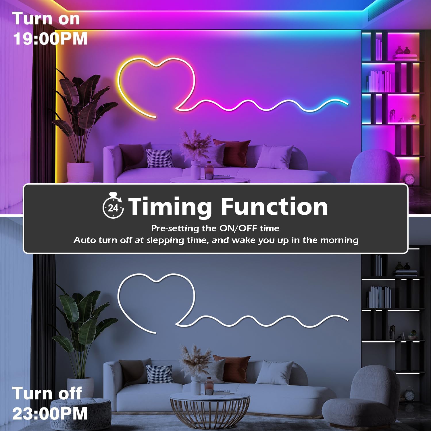 Thumbnail 5 de 6 m Neon LED Strip (flexibel), RGB mit App- & Fernbedienungssteuerung und Musik-Sync