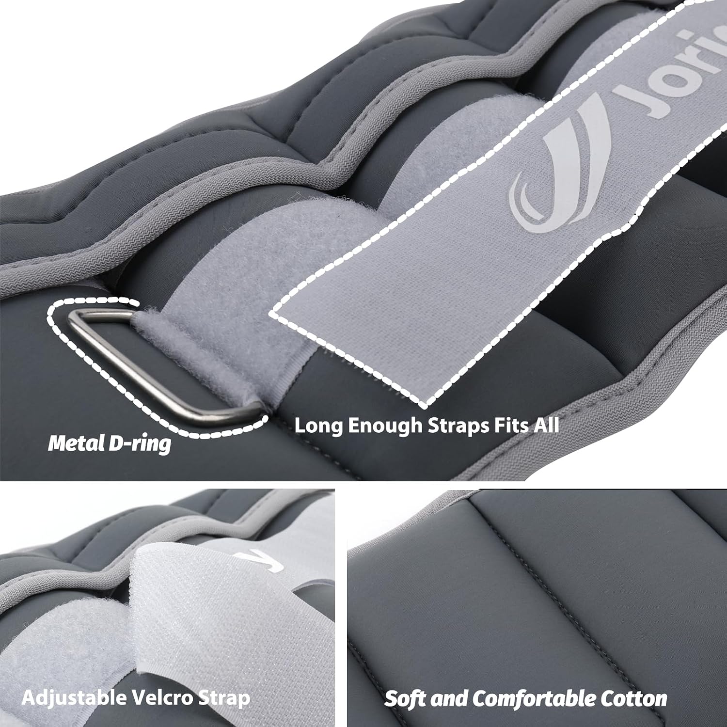 Detalle de Adjustable Ankle Weights (1–12/20 LBS) Pair for Walking, Running, Training & Rehab