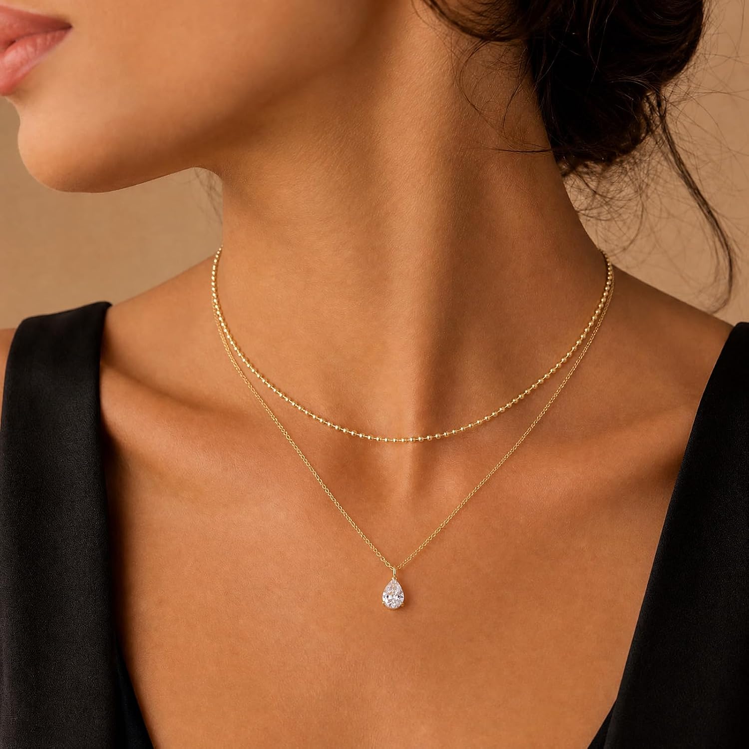 Detalle de Sylune Layered Necklace 5 mm