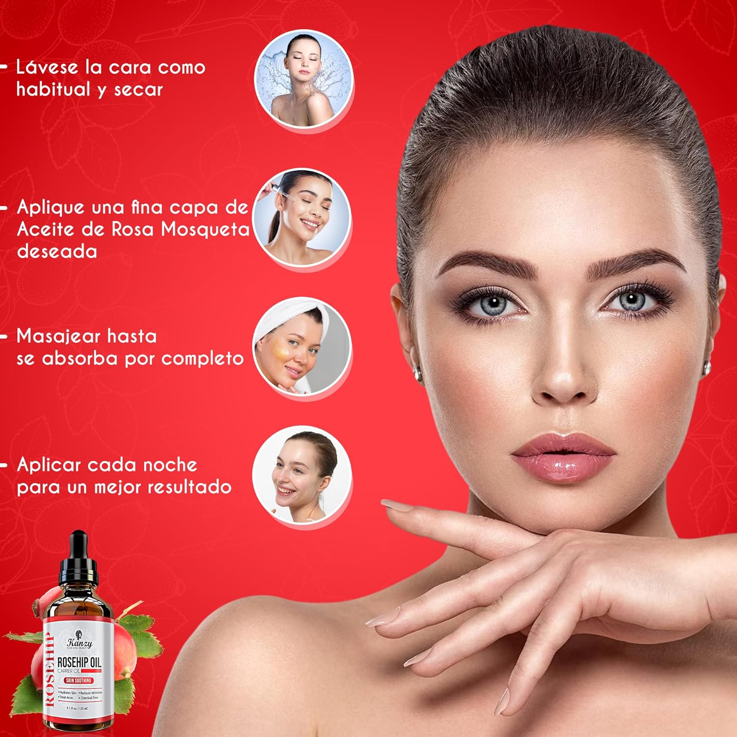 Thumbnail 2 de Kanzy Aceite Rosa Mosqueta Puro 120ml 🌹 Para Cicatrices y Piel