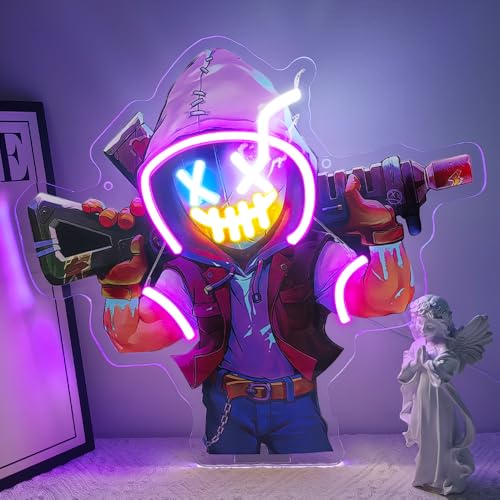 Detalle de Joker Enseigne Lumineuse LED Neon – Clown Anime Gamer Murale USB par YuoGdhSIa