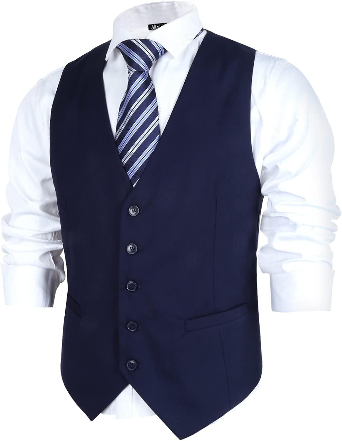 Thumbnail 6 de Alizeal Men's Classic Solid Colour Business Suit Vest – Regular Fit