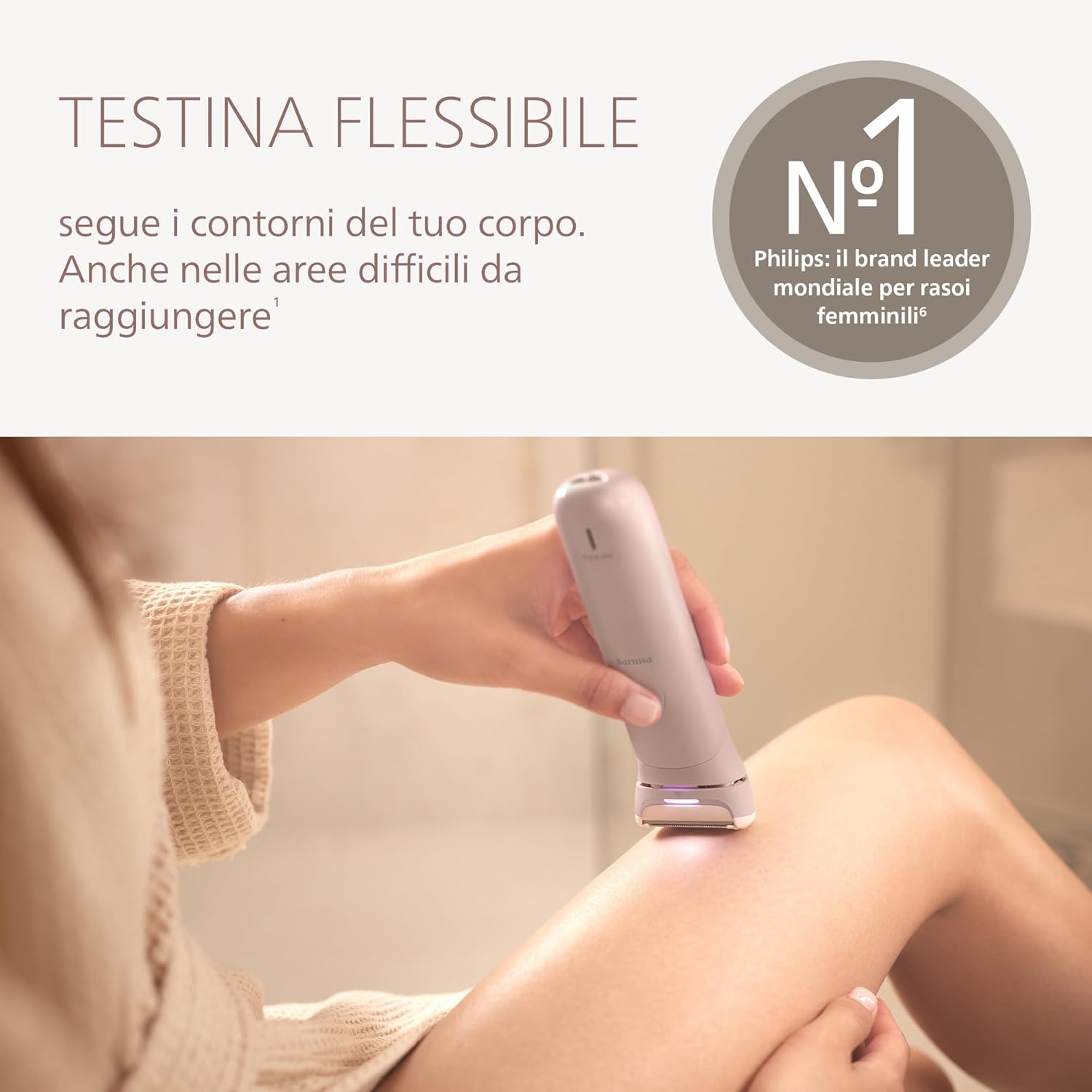 Thumbnail 1 de Philips Lady Shaver Serie 8000 BRL129/00: rasoio senza filo Wet & Dry con 3 lame e luce LED