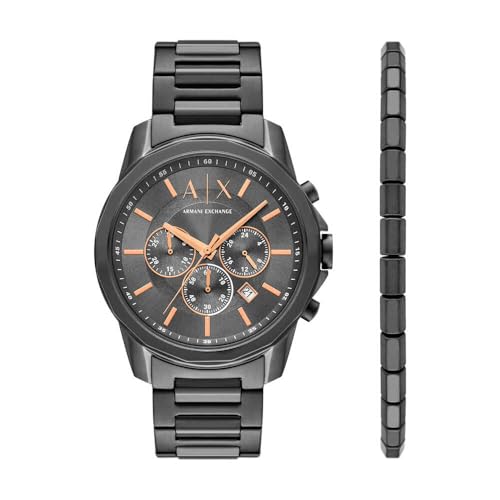 Detalle de Armani Exchange Reloj Hombre con Cronógrafo de Cuarzo, Caja 44 mm y Correa de Acero Inoxidable