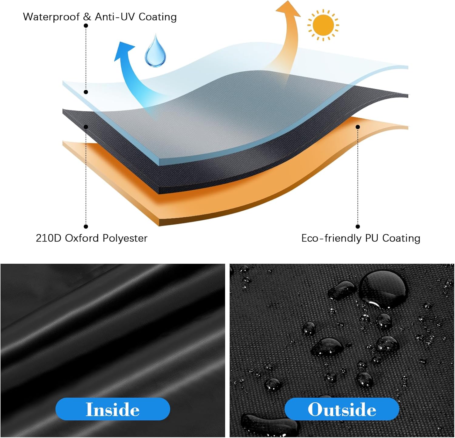Thumbnail 2 de BEEWAY Barbecue Cover: Heavy-Duty 120 x 60 x 120cm UV & Waterproof Grill Shelter