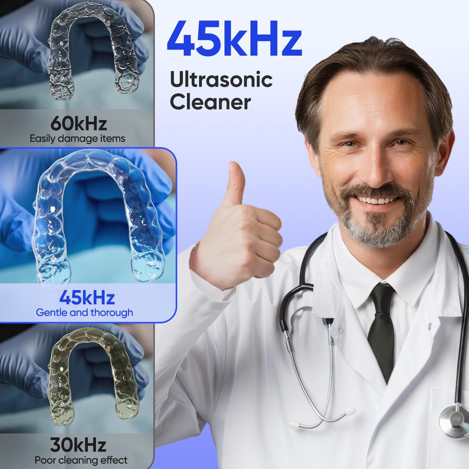 Detalle 1 de MySmile MS100 ultraljudsrengörare för bettskenor, 45 kHz och 200 ml