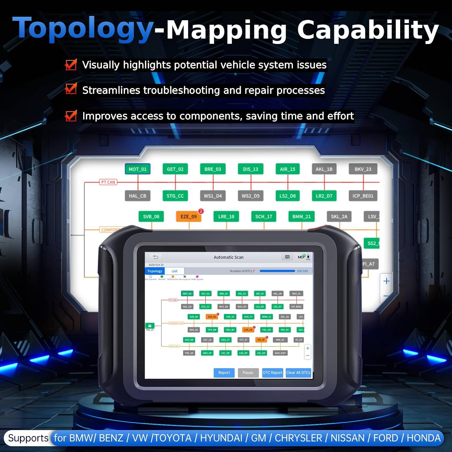 Thumbnail 3 de XTOOL D9S 2.0: AI-Assisted OE-Level Bidirectional Scanner for Full-System Diagnostics