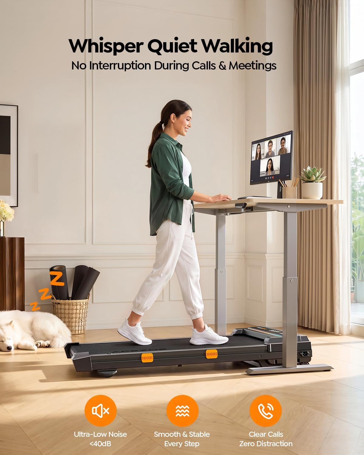 Thumbnail 5 de Acezoe S40-4 Walking Pad Treadmill with 15% Auto Incline and Bluetooth Speaker